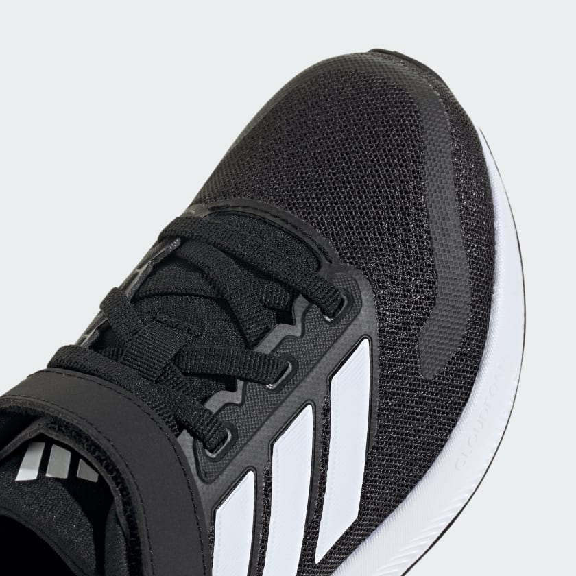 Adidas Kids Runfalcon 5 Hook & Loop Black/White Running Shoes - Lightweight & Comfortable for School, Play & Daily Activities