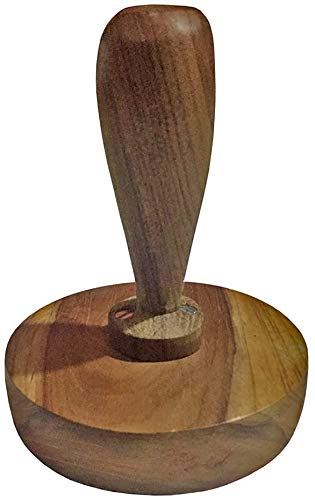 9 Inch Iron Tawa Roti Maker - Heavy Duty Chapati Tava with Wooden Handle & Stainless Steel Tong - Includes Wooden Roti Fluffer - Black/Silver/Brown - Perfect for Indian Cooking, Flatbread Making & Home Kitchen Use