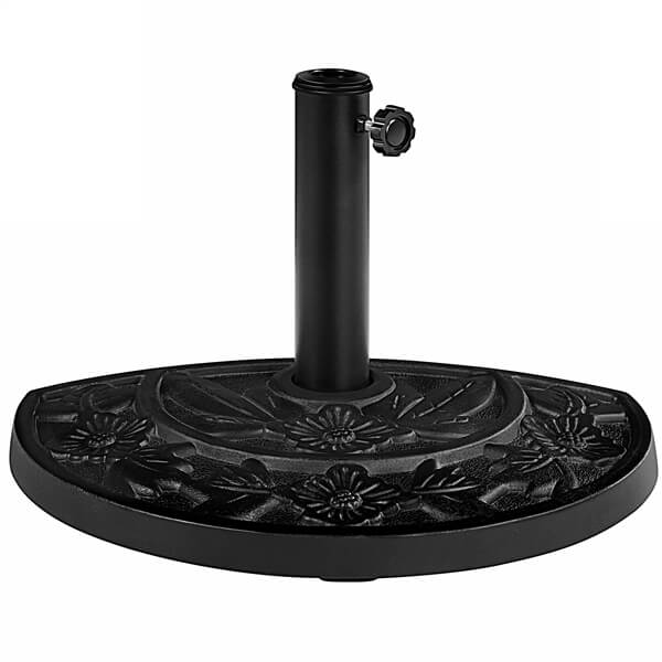 Yaheetech 21.5lb Half Round Umbrella Base - Heavy Duty Weighted Stand for Patio, Garden & Outdoor Market Umbrellas | Perfect for Poolside, Backyard, Deck & Commercial Use