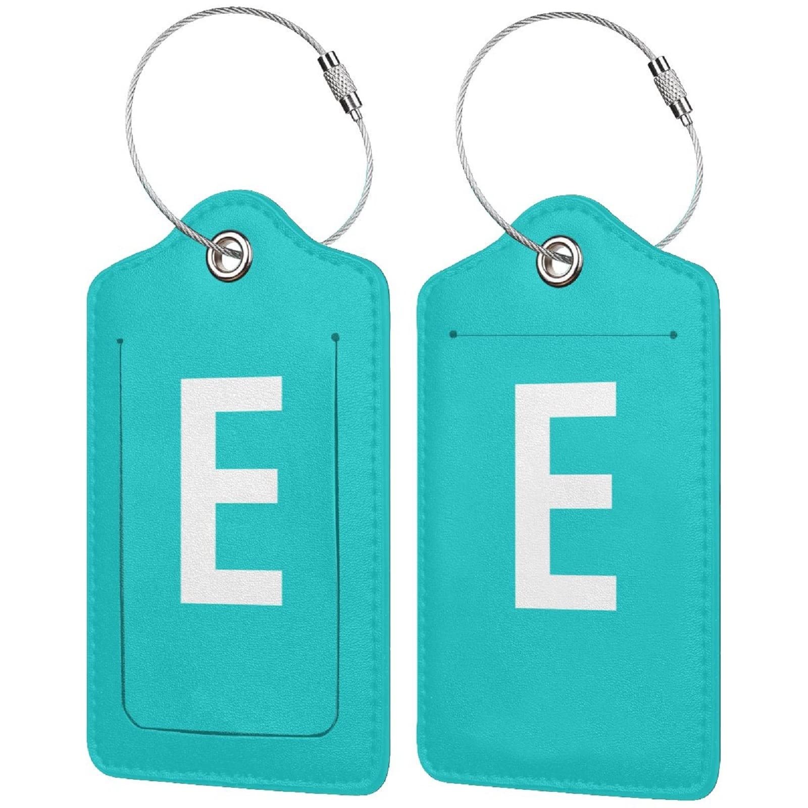 Personalized Letter E Luggage Tags - Waterproof Suitcase Identifiers with Secure Loop for Women & Kids | Funny Travel Accessories for Airports, Cruise & Vacation