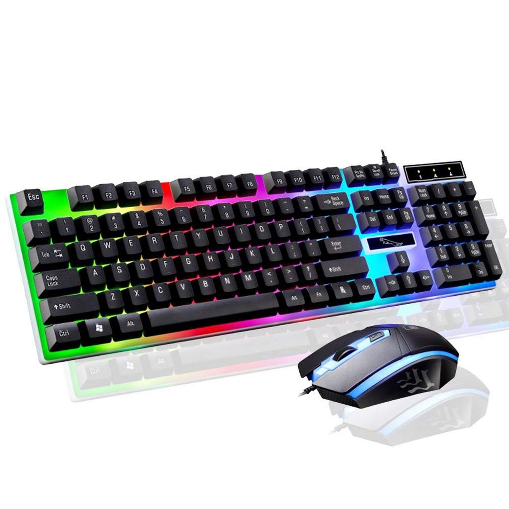 G21 USB Wired 104-Key Full Size Backlit Keyboard and Mouse Combo Set - Ergonomic Design for Office Work, Gaming & Study | Perfect for PC, Laptop, Mac Users