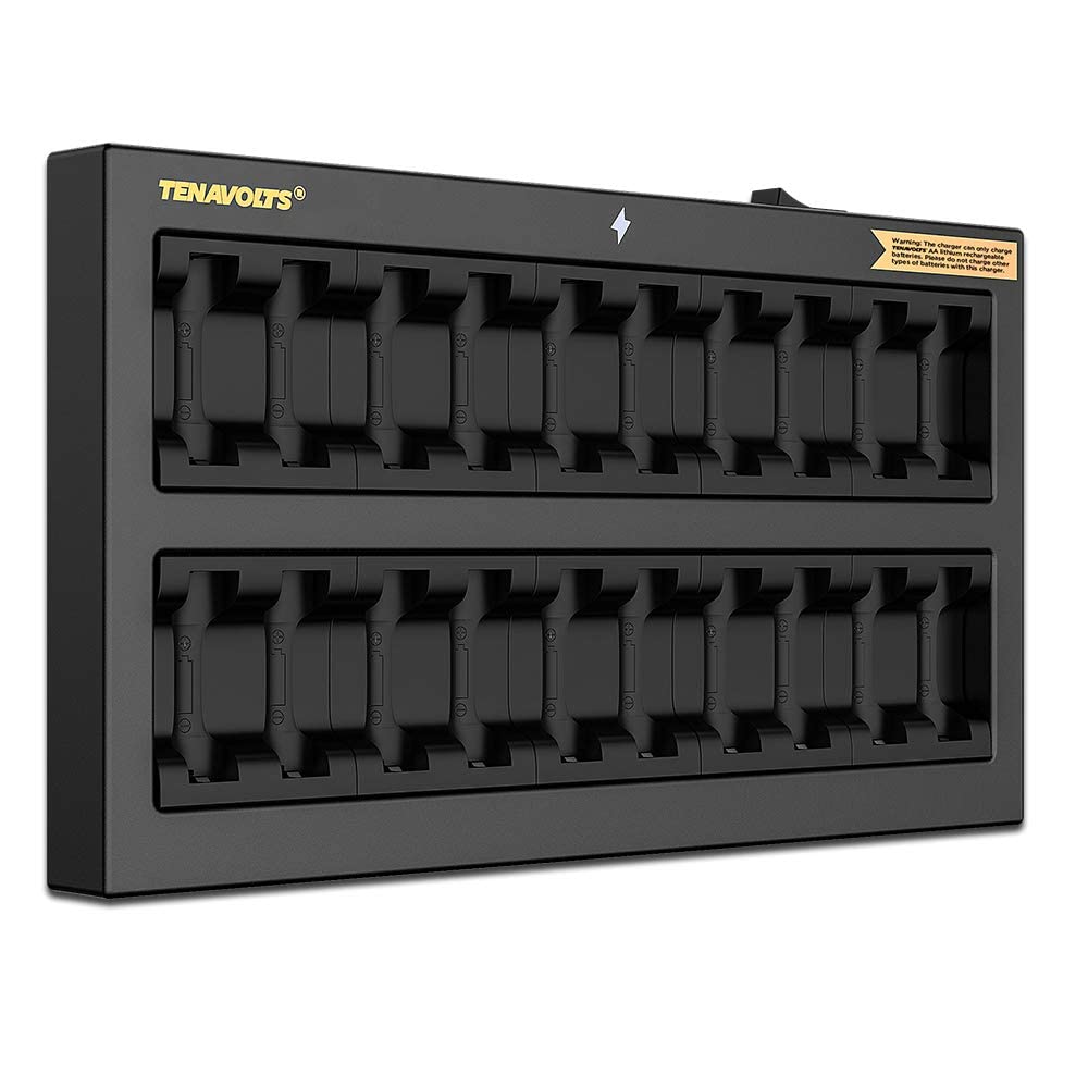 TENAVOLTS 1.5V AA Lithium Rechargeable Batteries - 20 Pack with Fast Wall Charger | 1.8H Quick Charge, 2775mWh High Capacity, Constant 1.5V Output | Perfect for Digital Cameras, Game Controllers, Flashlights & Smart Home Devices
