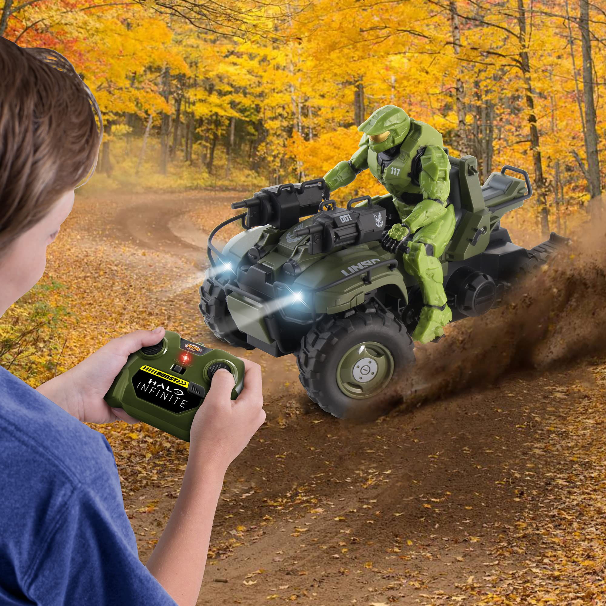 Halo Infinite Gungoose & Master Chief 2.4GHz RC Vehicle with Turbo Boost - Officially Licensed Radio Control Toy with Working Lights, Battery Powered for Kids Ages 6+ - Perfect for Action Play and Halo Fan Collectibles