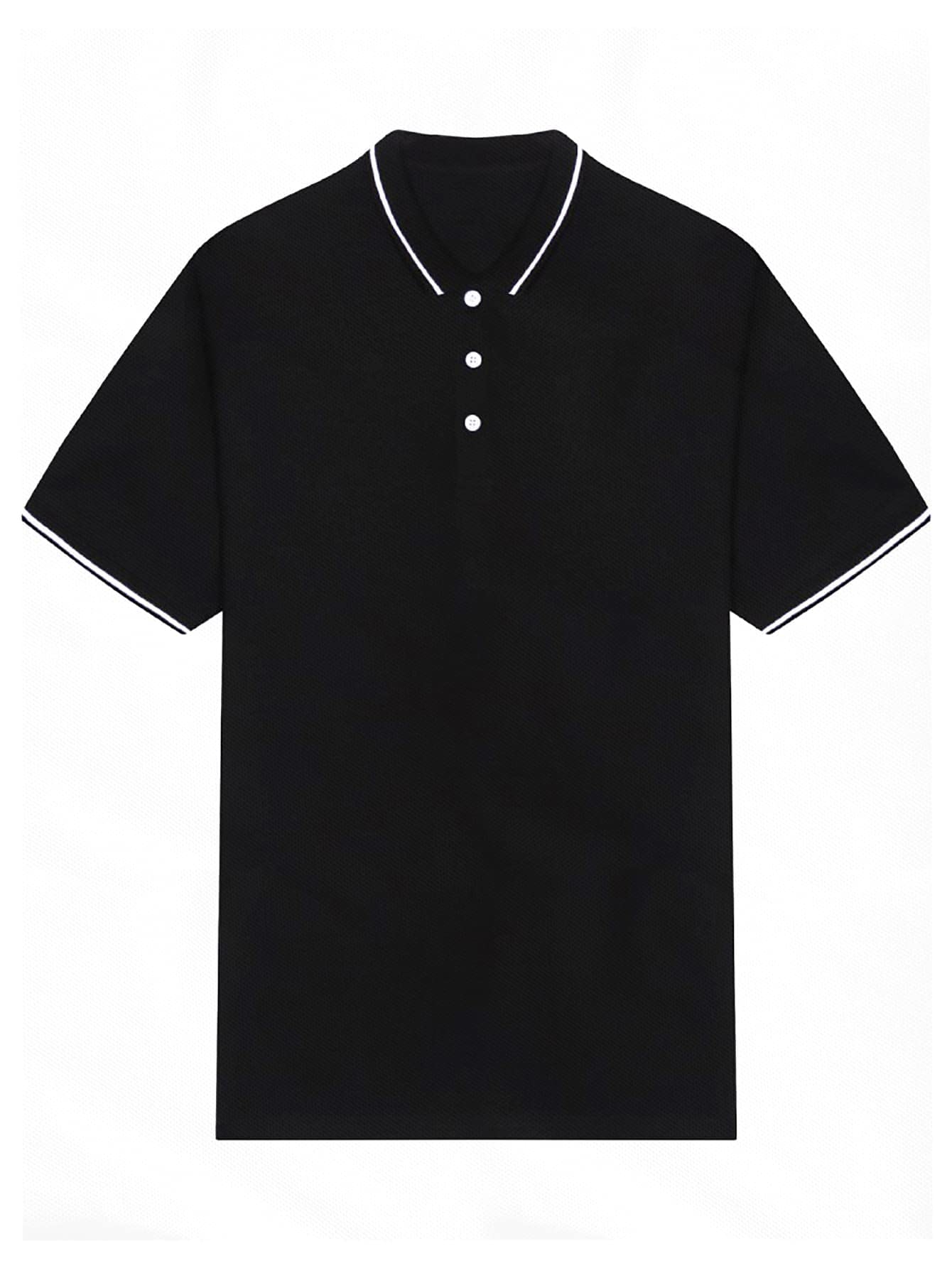 WDIRARA Men's Slim Fit Polo Shirts for Golf & Summer - Breathable Short Sleeve Casual Tops with Contrast Collar | Perfect for Golf, Office, and Outdoor Activities