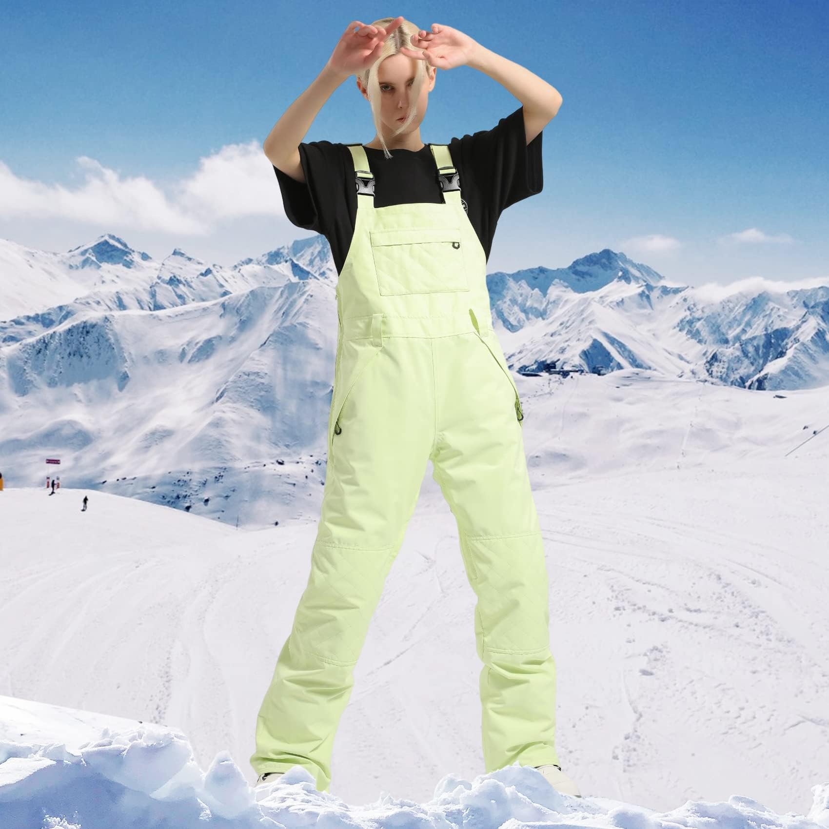 Women's Waterproof Insulated Ski Bib Overalls - Soft Ripstop Snow Pants for Skiing & Snowboarding | Winter Sports, Outdoor Activities & Cold Weather Protection