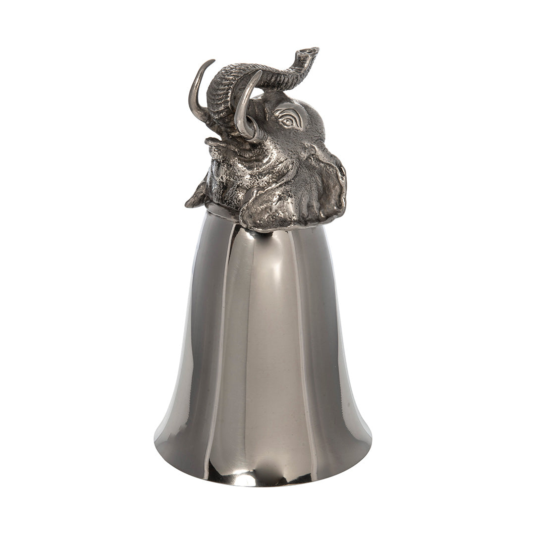 8oz Pewter Elephant Stirrup Cup - Elegant Drinking Cup for Whiskey, Brandy & Cocktails - Perfect for Equestrian Gifts & Home Bar Decor