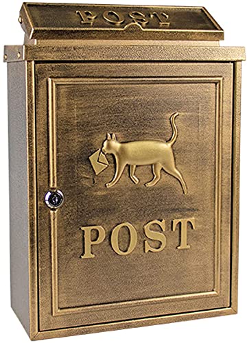 Large Capacity Wall Mount Mailbox - Galvanized Steel Rust-Proof Outdoor Mailbox with Secure Lock for House, Porch & Garden Decoration | Heavy Duty Weatherproof Letter Box for Home & Office Use