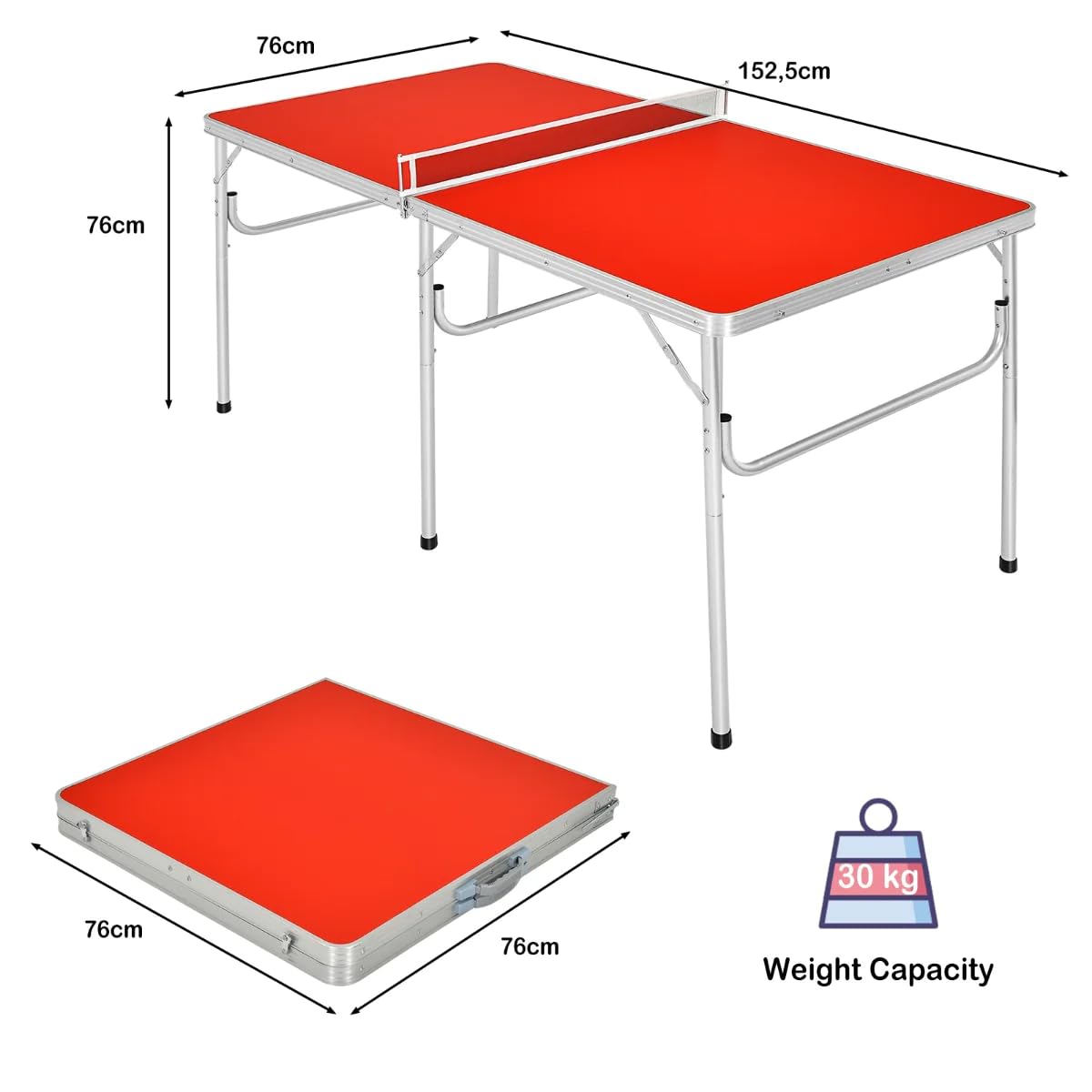 Portable Ping Pong Table Set - 60