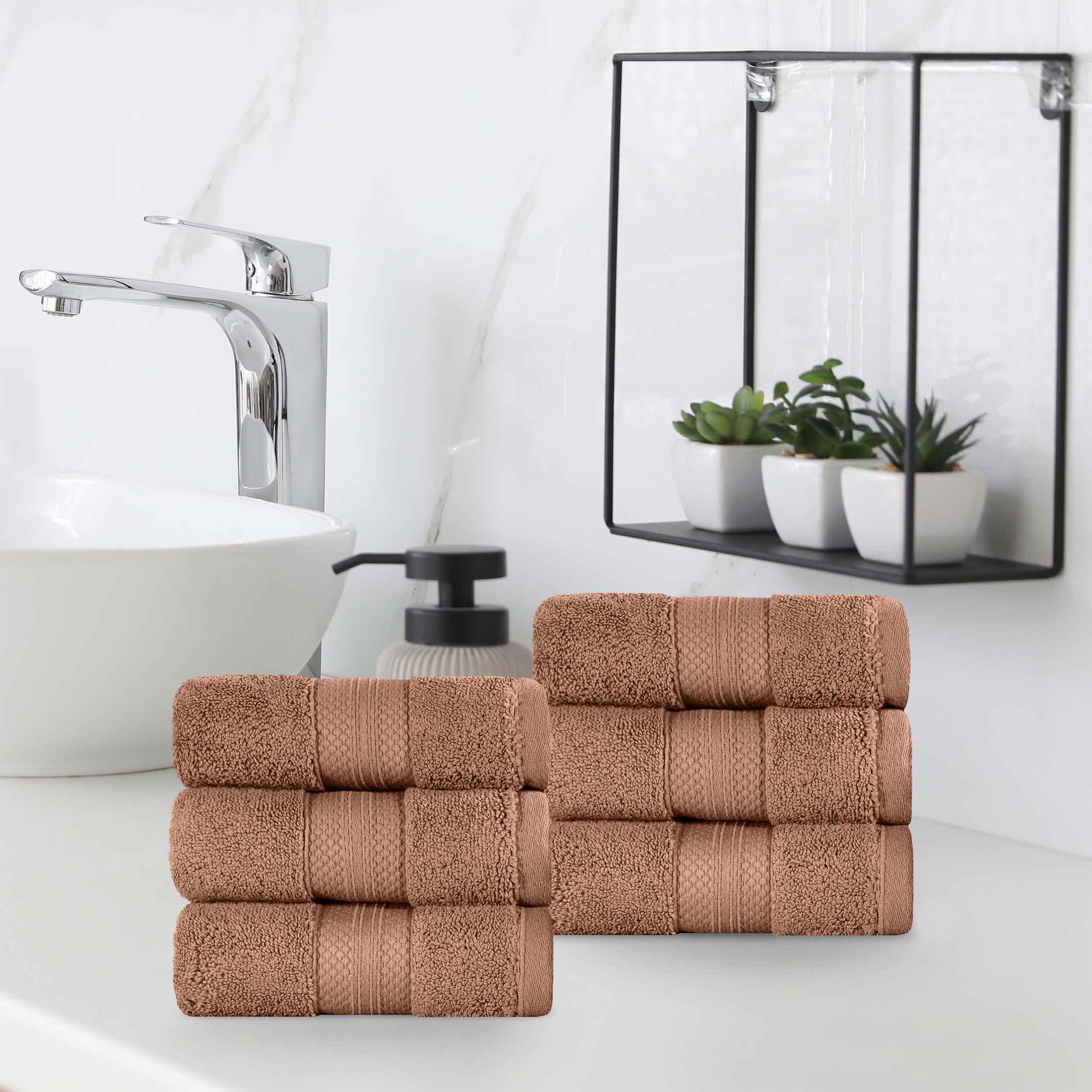 Premium 6-Piece Turkish Cotton Hand Towel Set - Ultra Soft, Highly Absorbent & Quick-Drying - Perfect for Bathroom, Kitchen, Gym & Spa Use