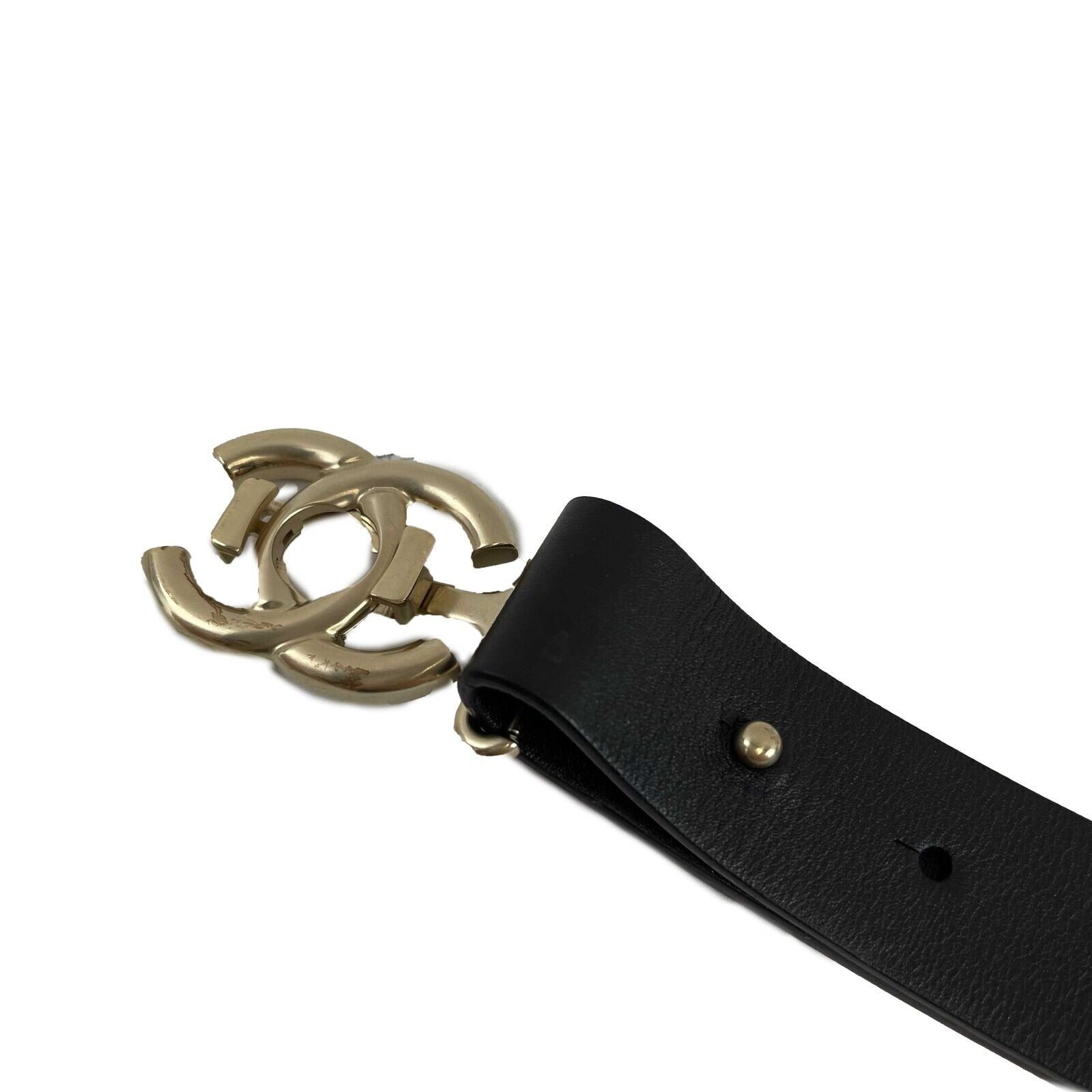 Chanel CC Turnlock Circle Leather Belt for Women - Black, Size 85/34 (2015 Collection) | Luxury Designer Belt for Office, Party & Special Occasions