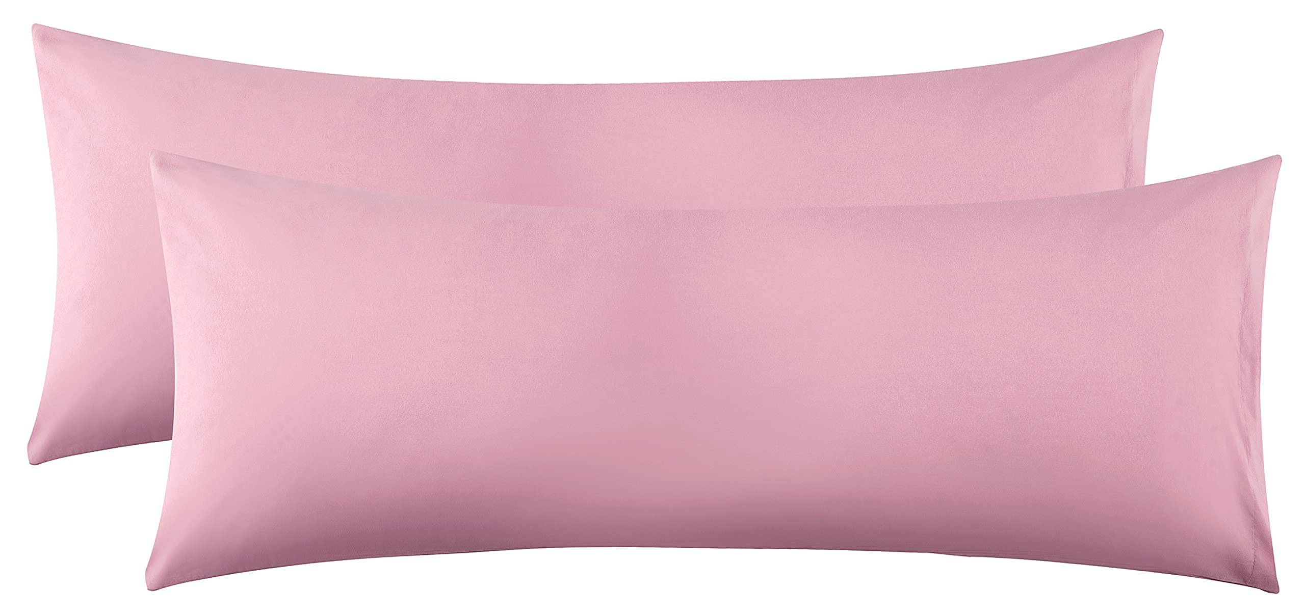 SiinvdaBZX 2 Pack 20x54 Inch Body Pillow Covers - Soft 100% Brushed Microfiber Pillowcases with Envelope Closure (Pink) - Perfect for Anime, Maternity, and Home Decor Use