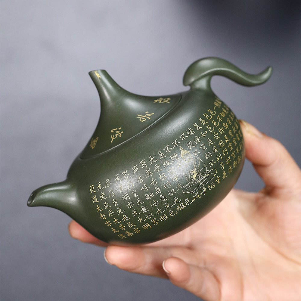 Premium Yixing Green Clay Teapot - Handcrafted Chinese Ceramic Teapot for Oolong & Pu-erh Tea | Perfect for Tea Ceremonies, Gifts & Home Decor