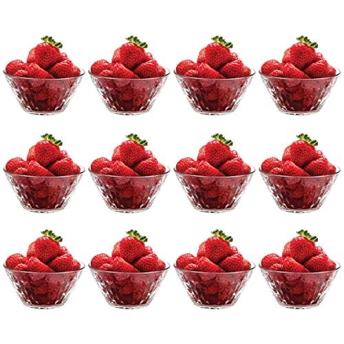 Vikko 12-Piece Glass Bowl Set - 11.75oz Decorative Dessert Bowls for Candy, Ice Cream, Kitchen Prep | Dishwasher Safe | Perfect for Parties, Entertaining & Home Decor