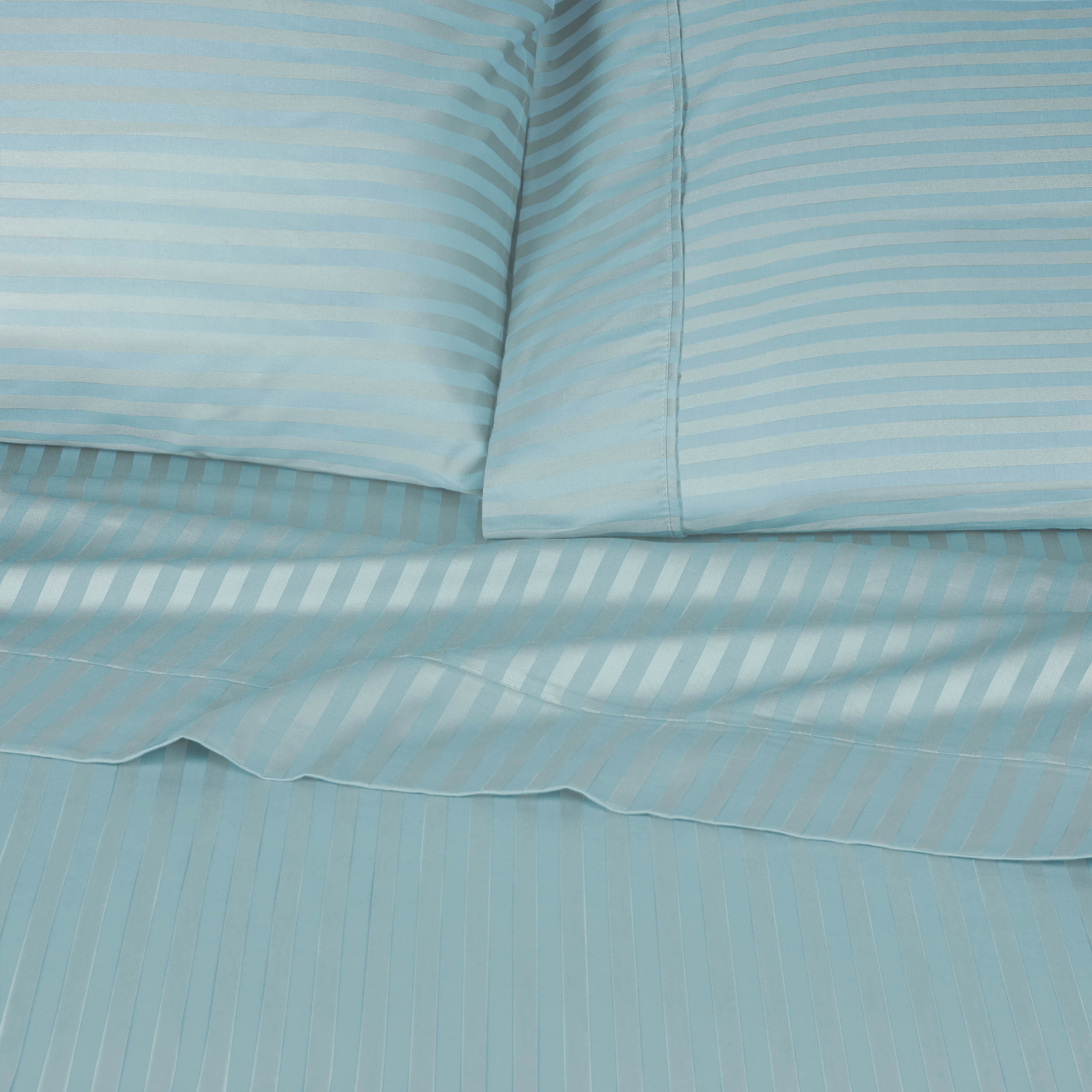 Premium 300 Thread Count Egyptian Cotton Sheet Set - Deep Pocket, Striped Design for Ultimate Comfort & Luxury - Perfect for Master Bedrooms, Guest Rooms & Hotels
