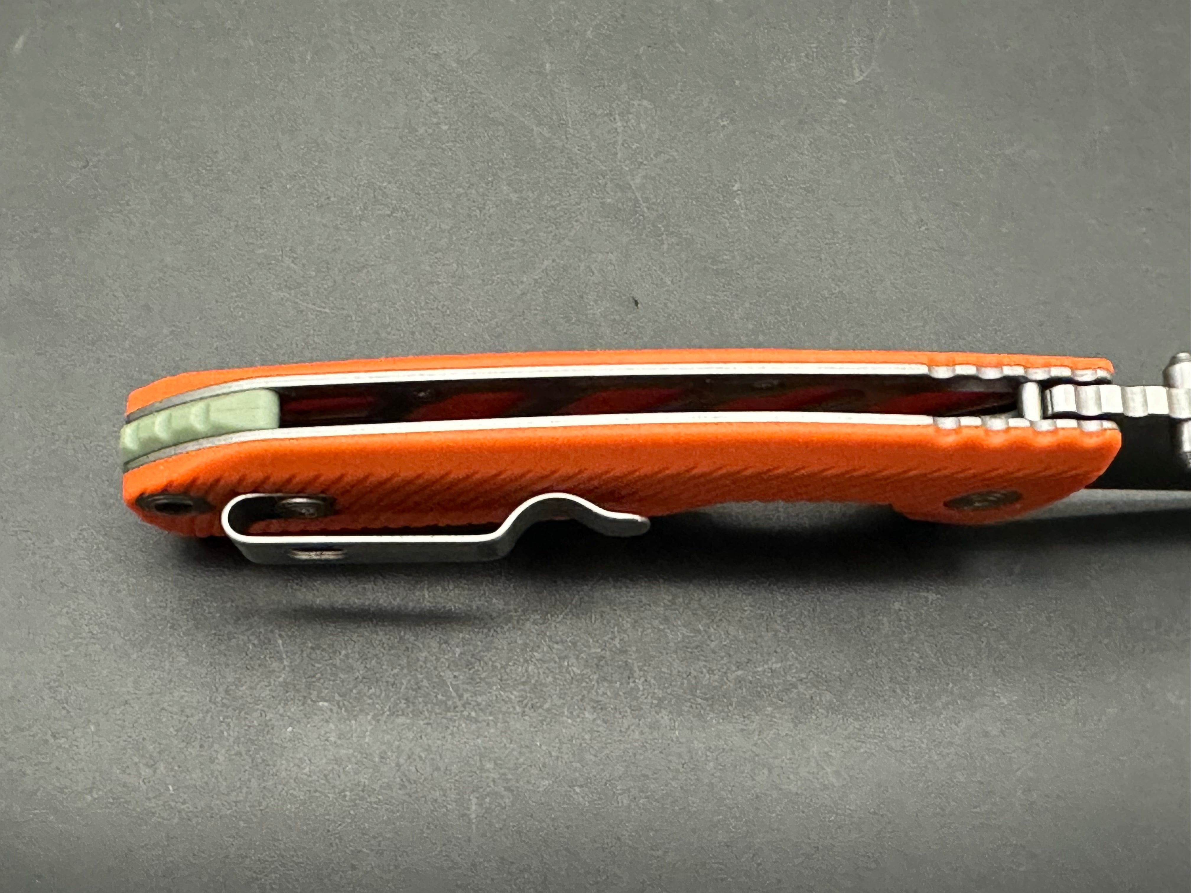 SOG Tellus FLK Blaze Frame Lock Folding Knife - Orange GRN Handle, 3.65