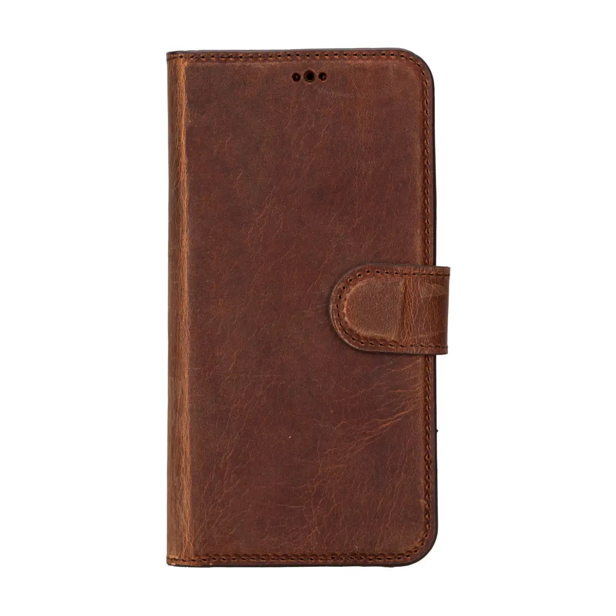 Premium Distressed Brown Leather iPhone 15 Pro Wallet Case - Slim Protective Cover with Card Slots | Perfect for Everyday Use, Travel & Business Meetings