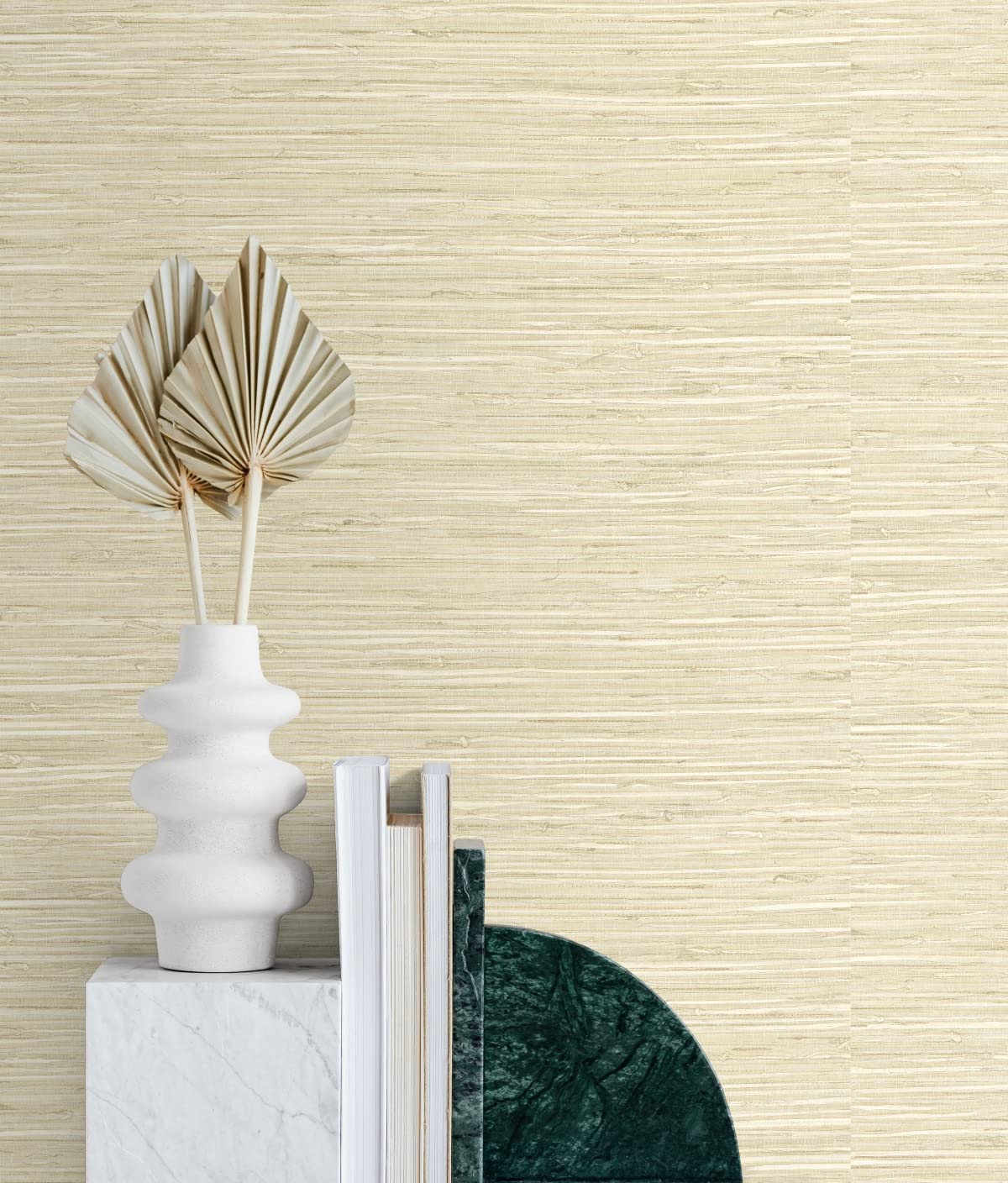 NextWall Stacy Garcia Home Saybrook Faux Rushcloth Peel and Stick Wallpaper (Sand Dunes) - Self-Adhesive Removable Wallpaper for Bedroom, Living Room, Kitchen & Office Decor