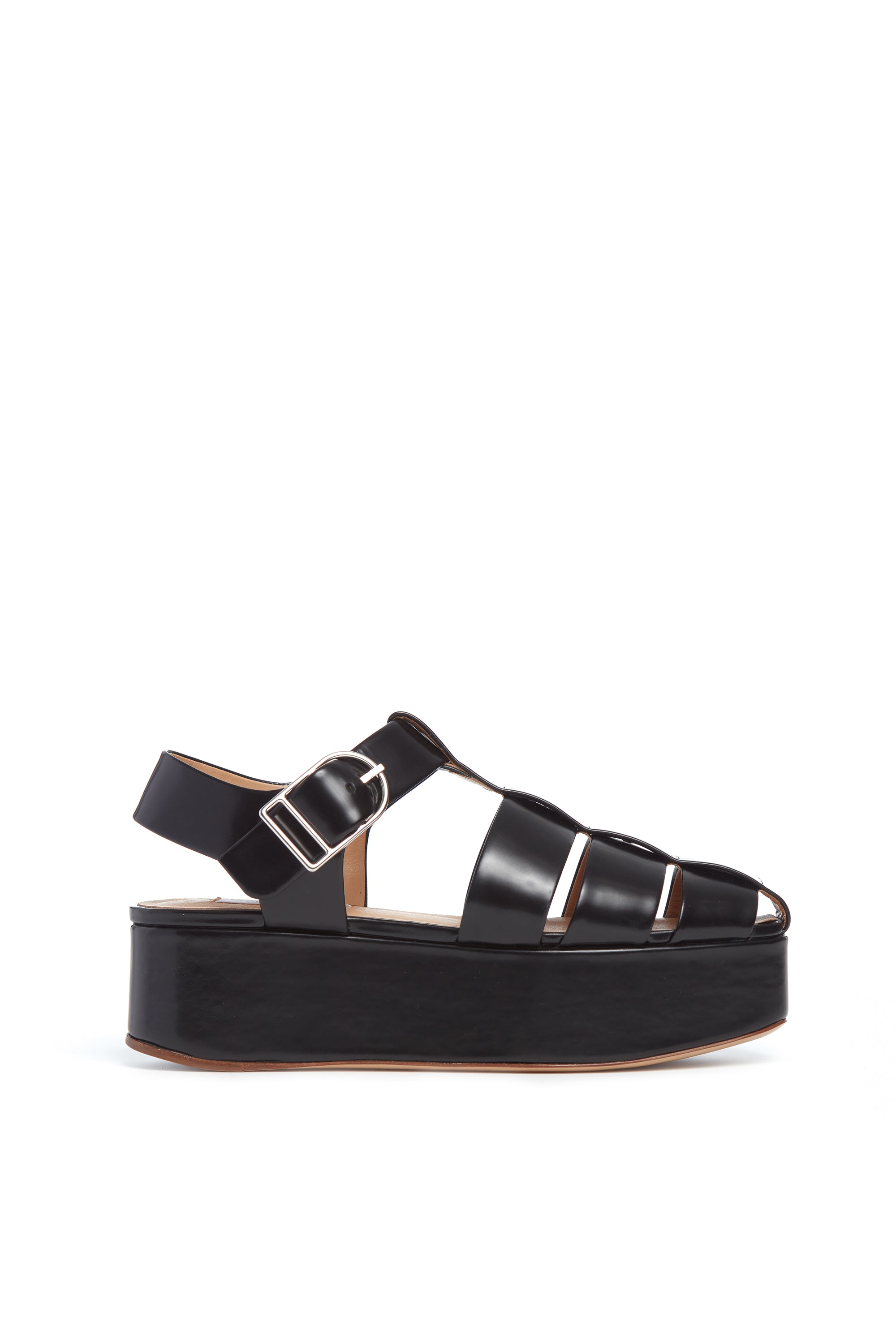 Mila Black Leather Platform Sandals for Women - Comfortable & Stylish Summer Shoes for Walking, Travel & Casual Outfits