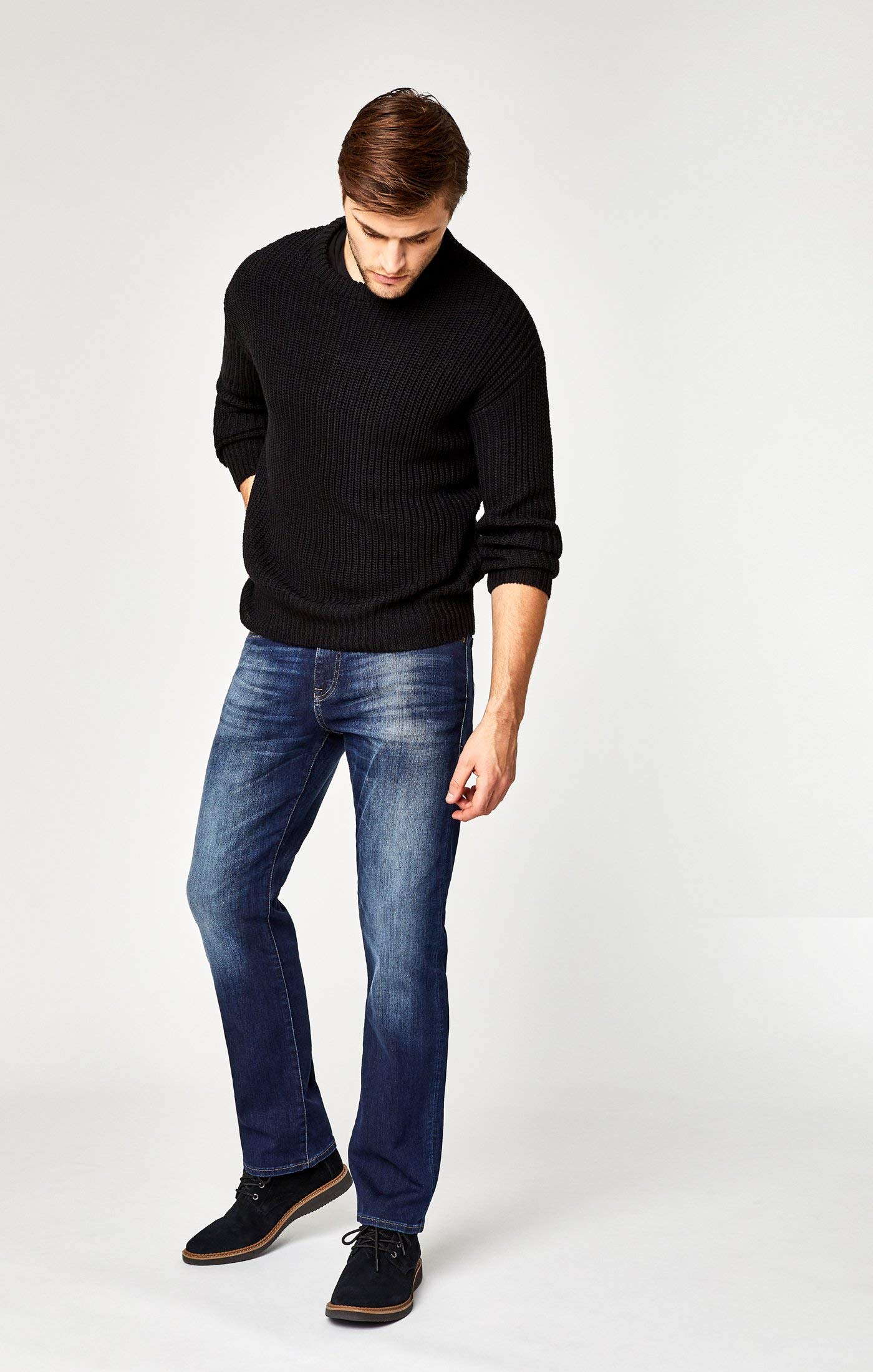 Mavi Men's Myles Mid-Rise Straight Leg Jeans - Comfortable Denim Pants for Casual Wear & Everyday Outfits
