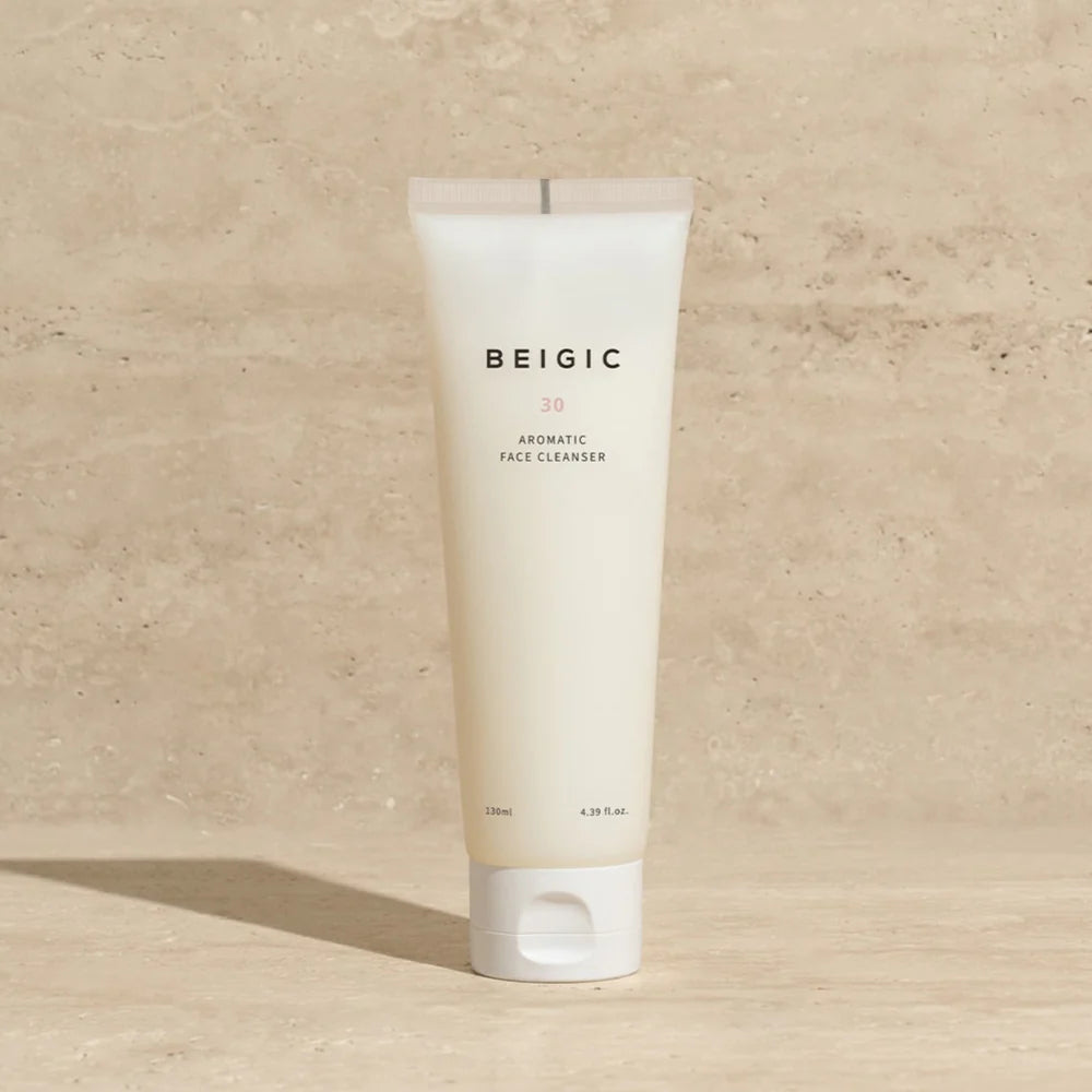 BEIGIC Aromatic Facial Cleanser 130ml - Gentle Foaming Face Wash for All Skin Types - Perfect for Daily Skincare Routine & Travel