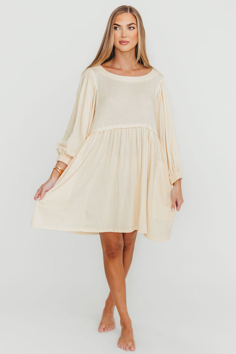 Elegant Claudia Keyhole Back Dress in Cream | Women's Fashion for Parties, Weddings & Special Occasions
