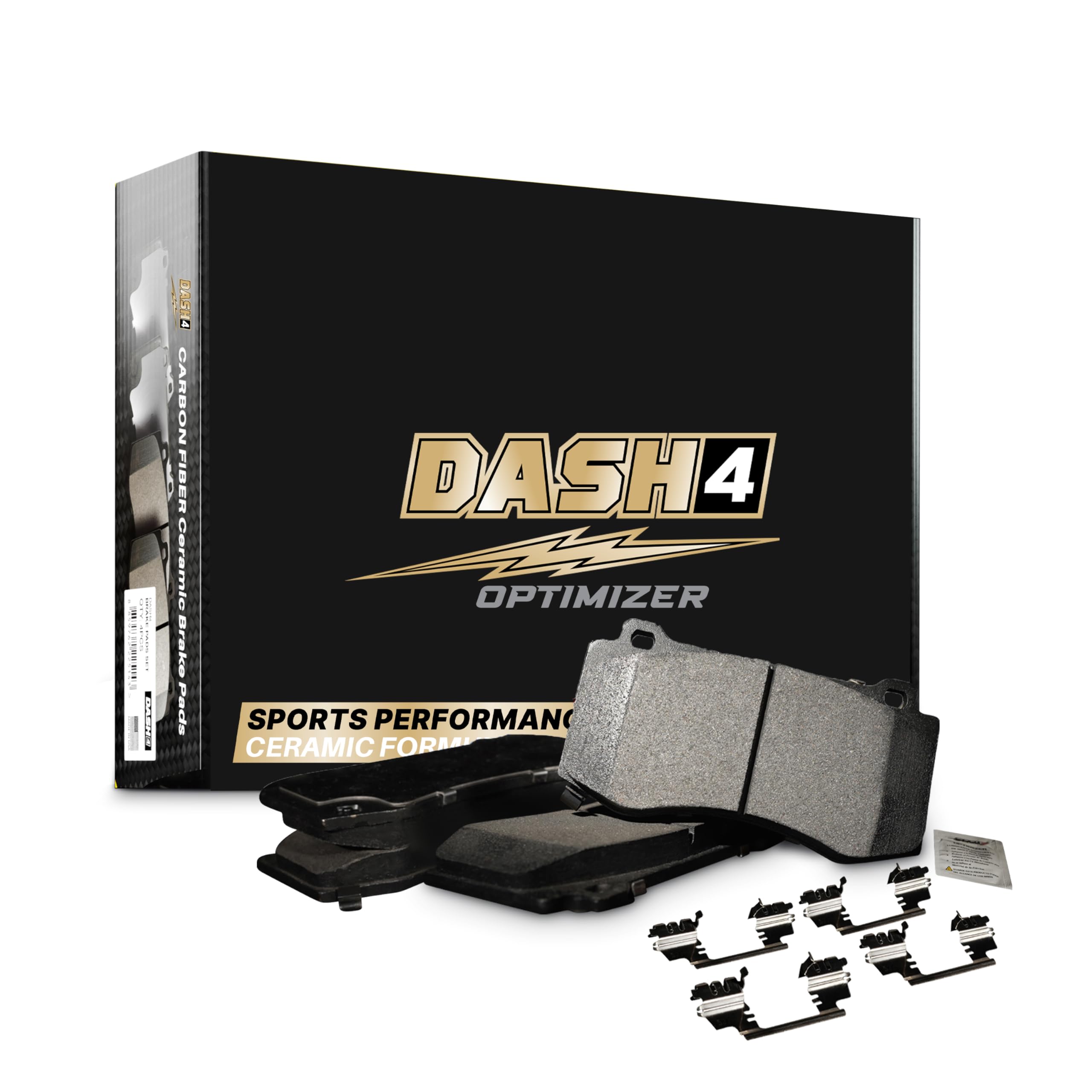 High-Performance CFD1047 Carbon Ceramic Brake Pads Kit with Hardware - Enhanced Sports Car & Track Racing Braking System for Porsche, BMW, Mercedes & More