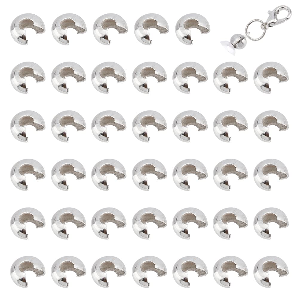 UNICRAFTALE 100pcs Half Round Open Crimp Beads 5mm - Stainless Steel Jewelry Making Supplies for DIY Bracelets, Necklaces & Earrings - Secure Knot Covers & End Tips - Perfect for Handmade Jewelry Gifts & Craft Projects