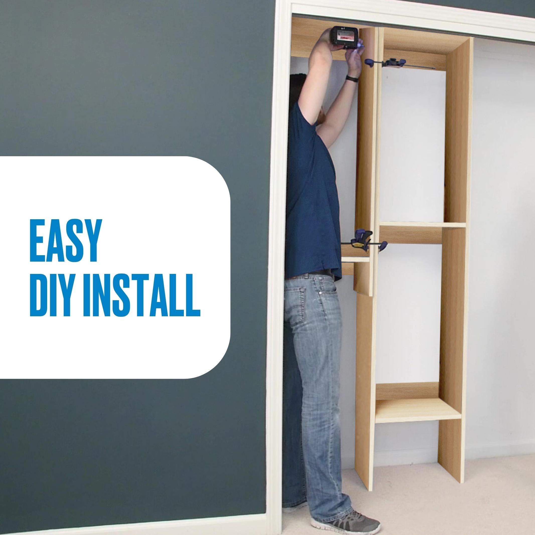 4-Drawer Closet Organizer Tower with Shelves - Space-Saving Storage Solution for Bedroom, Closet, or Office