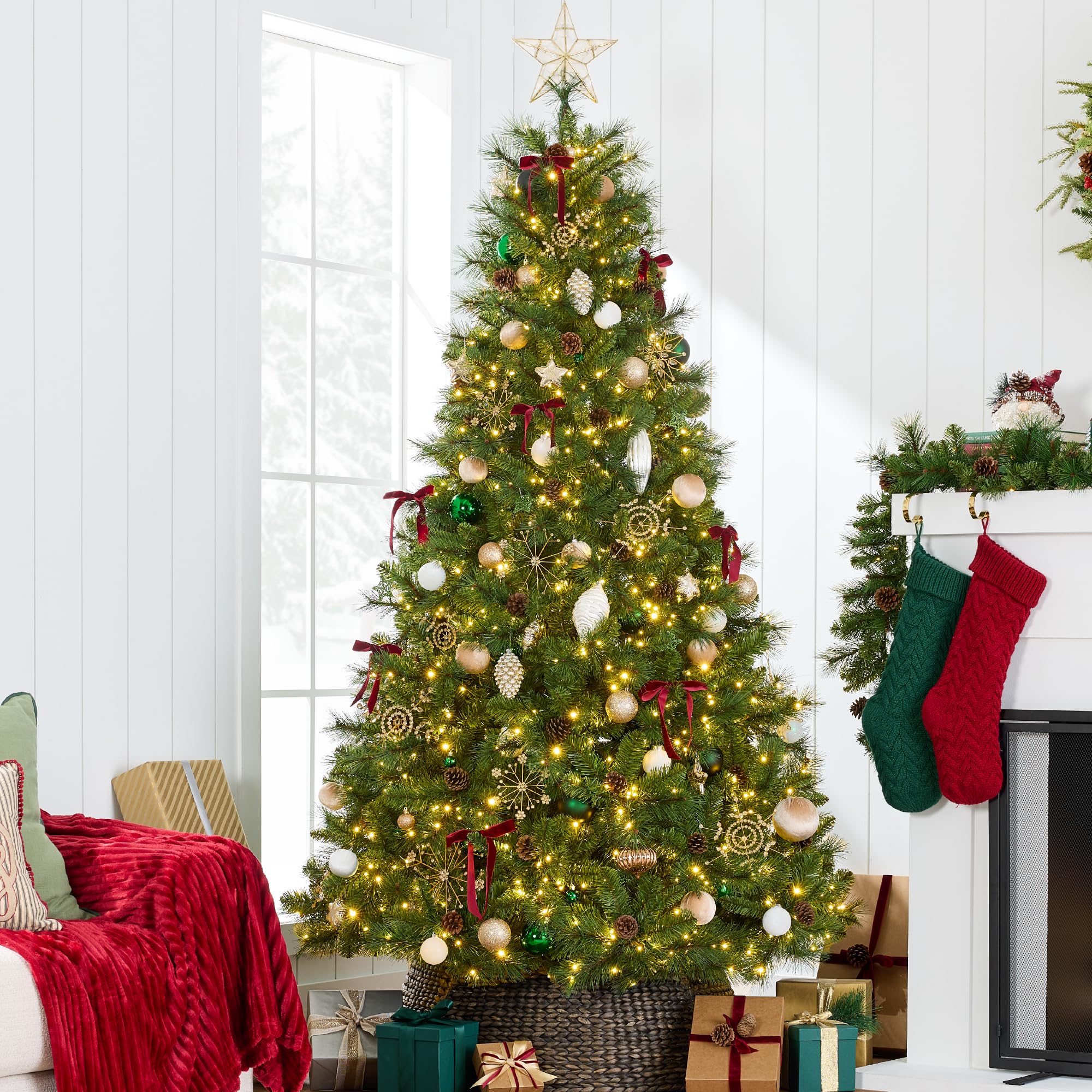 Best Choice Products 6ft Pre-Lit Artificial Christmas Tree - Premium Scotch Pine Holiday Decor with 946 Branch Tips, 2-in-1 White & Multicolor LED Lights | Cordless Setup for Easy Assembly | Perfect for Living Room, Office, or Holiday Party Decorations