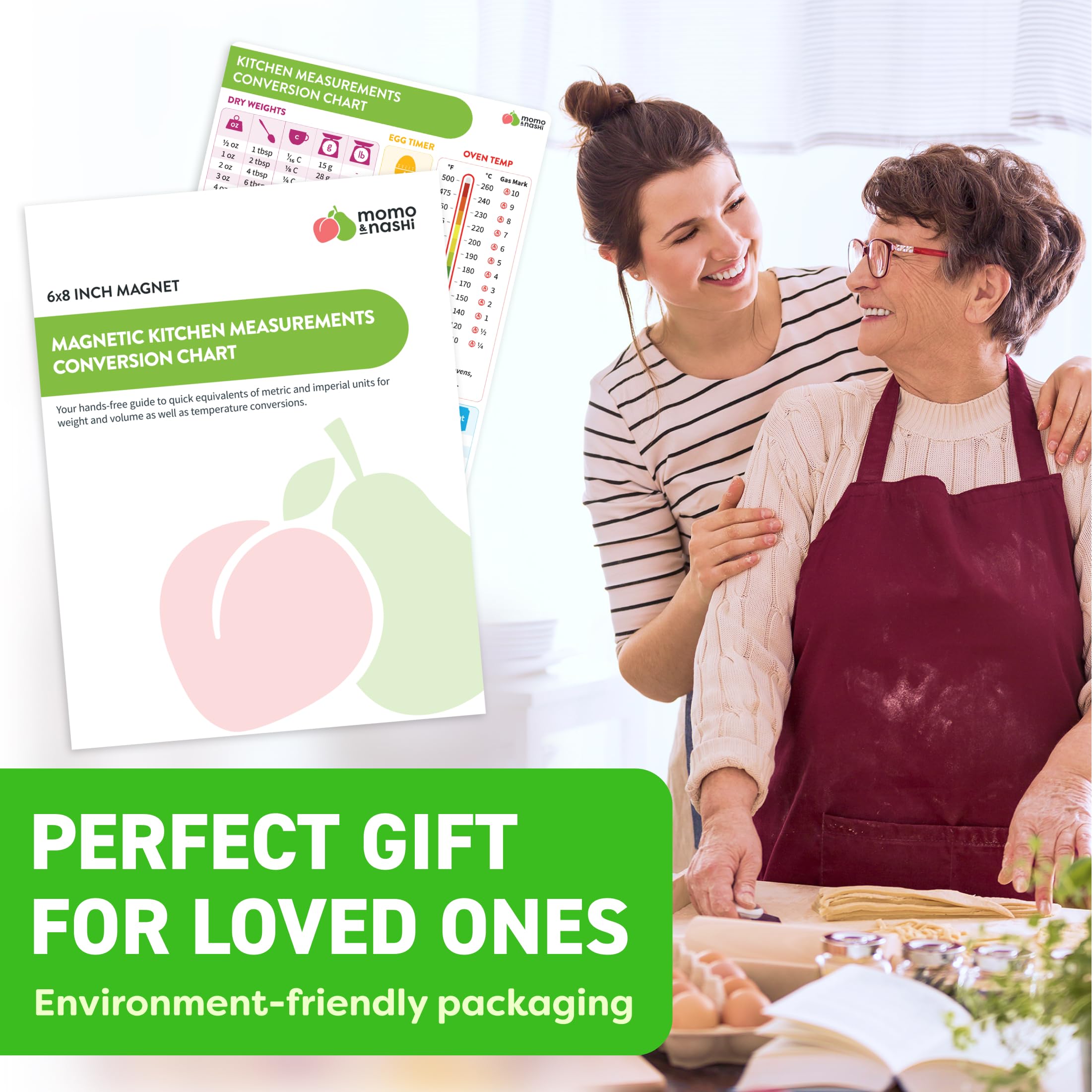 Kitchen Conversion Chart Magnet - Imperial & Metric Measurements Conversion Chart for Baking & Cooking - Essential Baking Supplies & Cooking Gadgets - Perfect Kitchen Gift for Women & Home Chefs - Ideal for Recipes, Meal Prep & Baking Projects