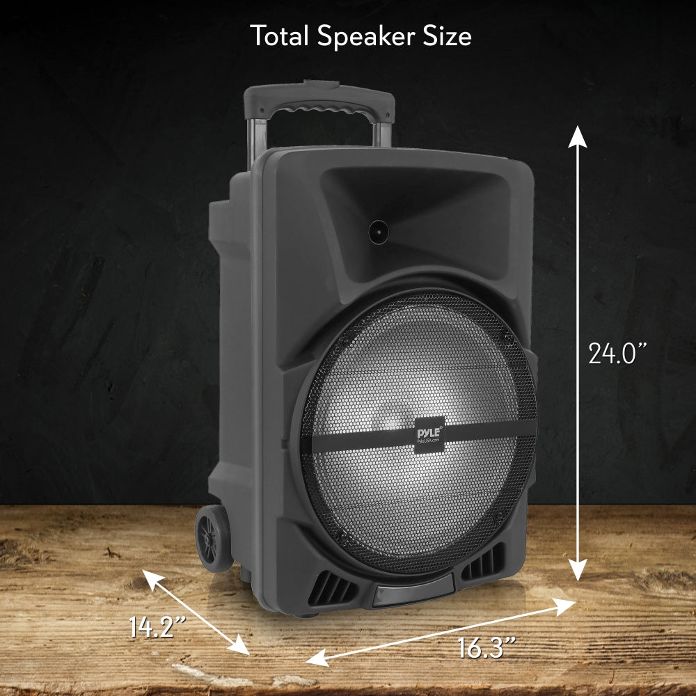 Portable PA Speaker with LED Lights - Wireless Bluetooth Outdoor Speaker for Parties, Events & Live Performances