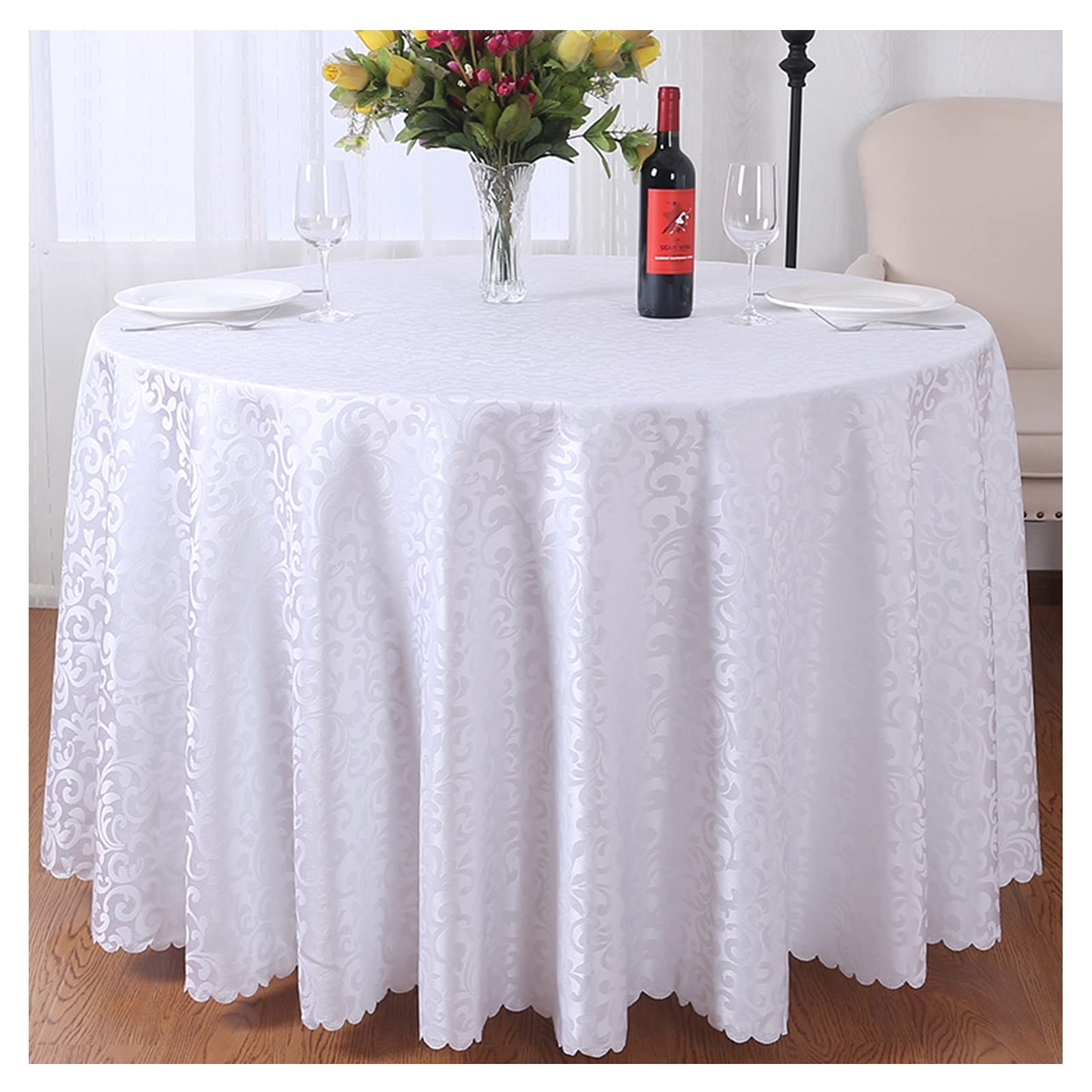 JINDO Unicorn Tablecloth - Elegant Wedding Table Cover, Rectangular & Round Solid Table Cloth, Handmade Tulle Table Skirt with Tutu Design (Color: C, Size: 180 Round) - Perfect for Birthday Parties, Baby Showers, and Bridal Decorations