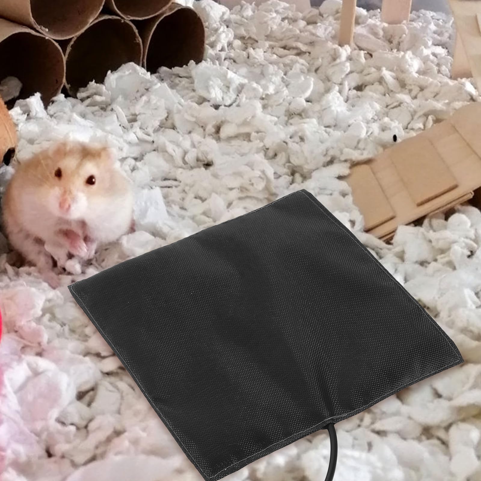 Electric Heating Pad for Small Pets - Hamster, Reptile, Parrot Terrarium Warmer Mat with Carbon Fiber Technology | Cozy Pet Cage Heated Blanket for Winter Warmth & Comfort