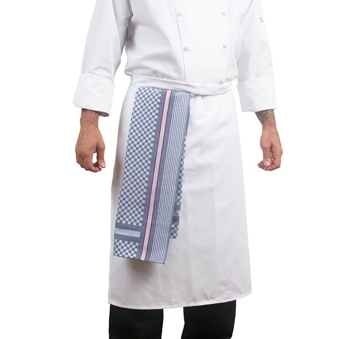 Extra Large Side Towel - 5 Pack Black Check with Red Stripe - Perfect for Restaurants, Bars, and Home Kitchen Use