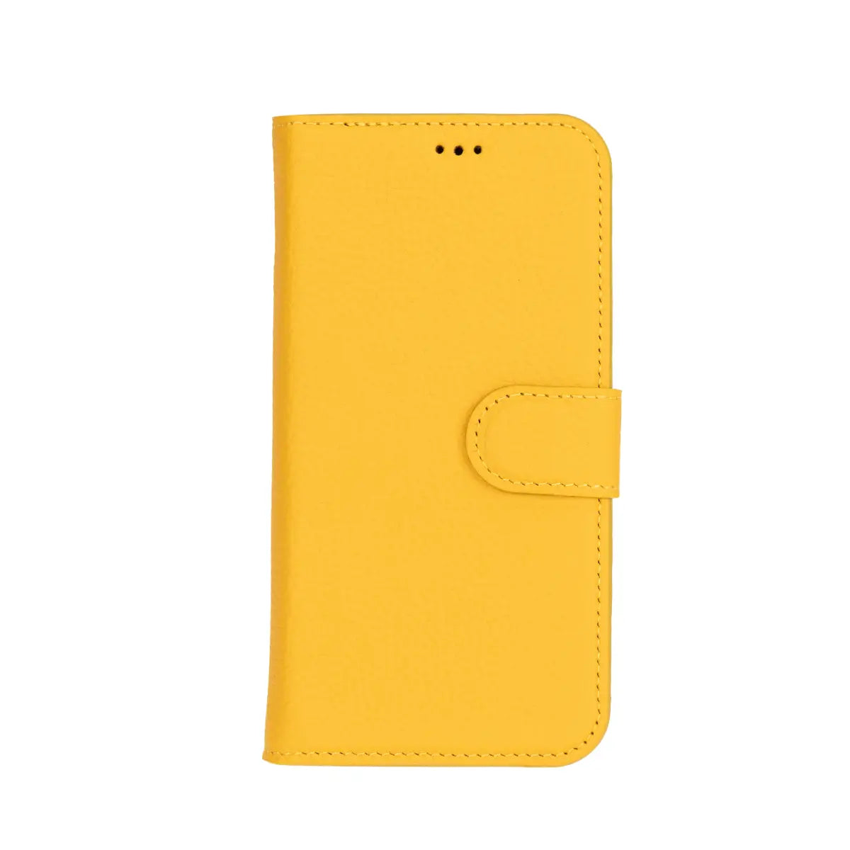 Premium Yellow Leather Wallet Case for iPhone 16 (6.1