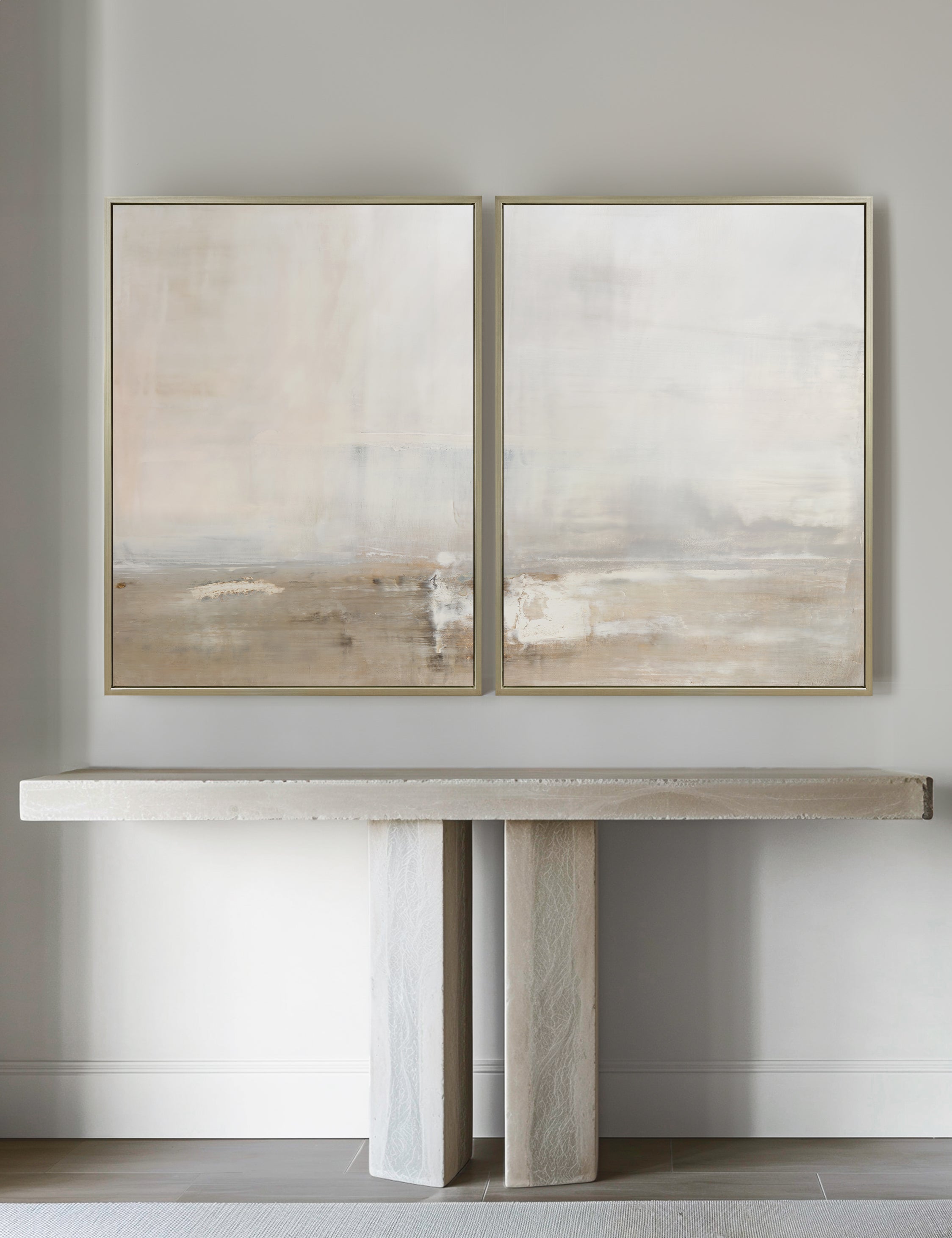 Dune Diptych Wall Art Set of 2 - Modern Abstract Beach Paintings by Carol Benson Cobb - Perfect for Living Room, Bedroom & Office Decor