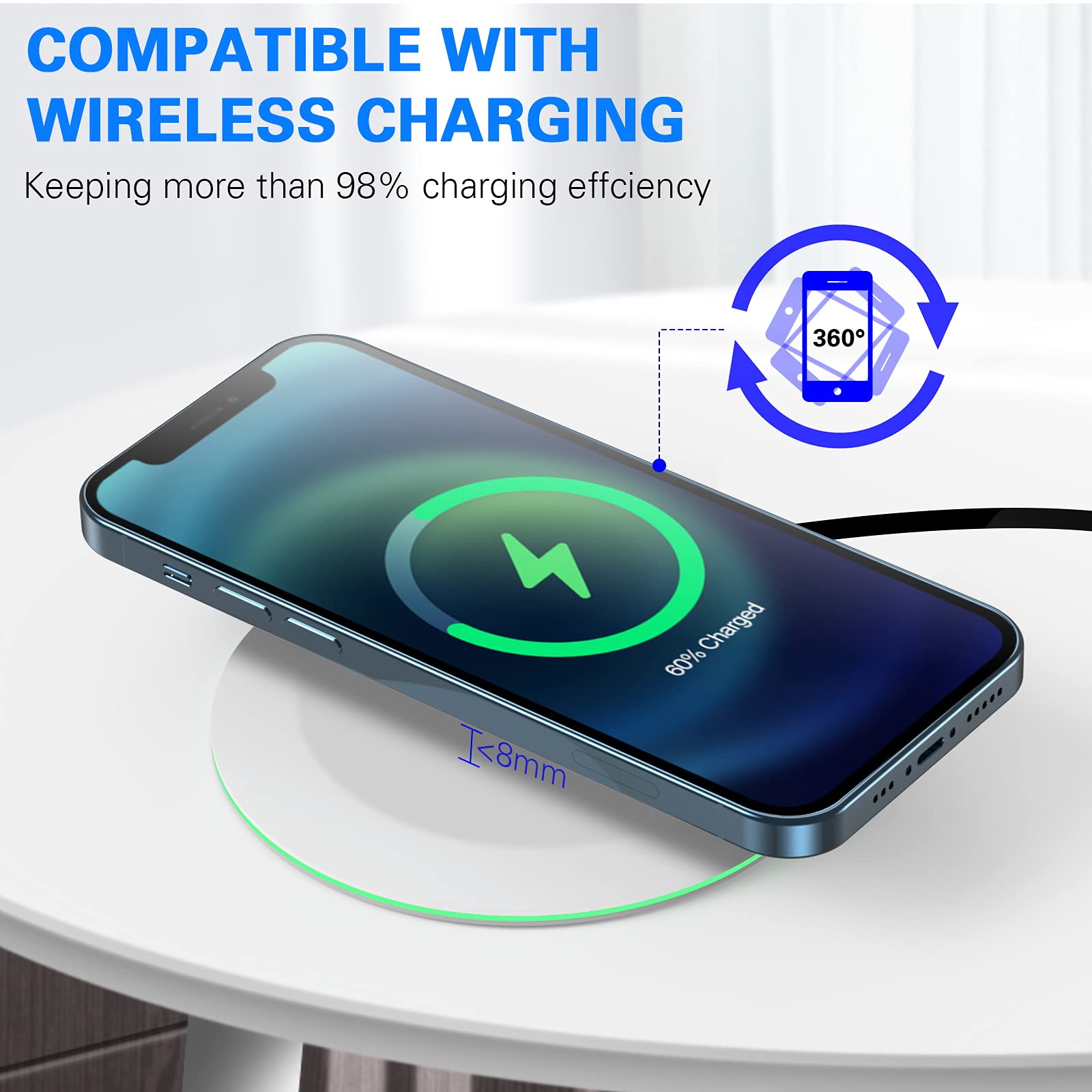 UrbanX 15W Fast Wireless Charger for Samsung Galaxy S9 Plus | Qi-Certified Fast Charging Pad | Stable & Efficient Charging | Perfect for Home, Office & Car Use