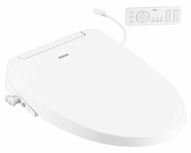 Moen EB1500 Electronic Elongated Bidet Toilet Seat - White | Heated Seat, Warm Water Wash, Remote Control | Perfect for Modern Bathrooms & Luxury Home Upgrades