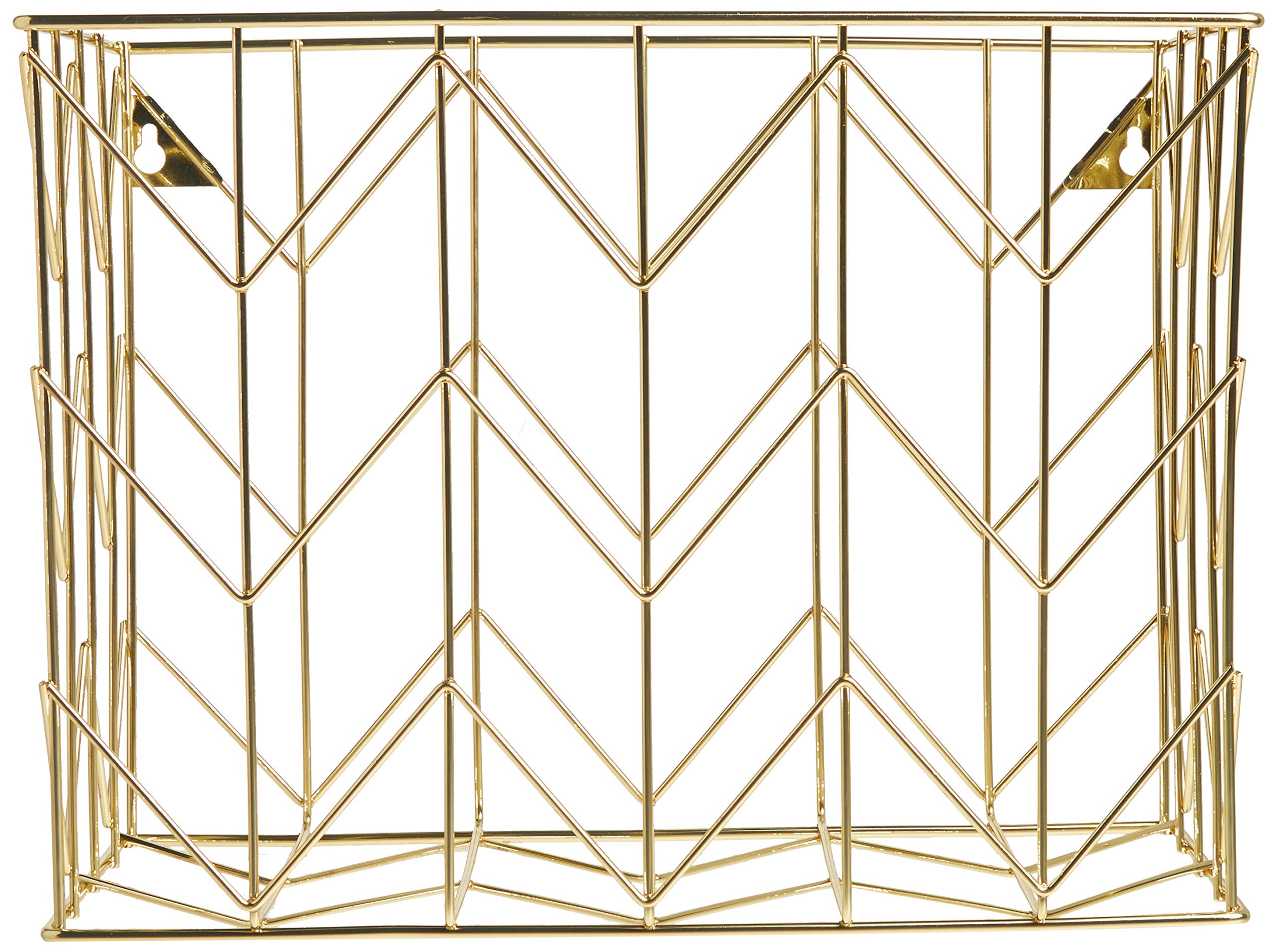 U Brands Hanging File Desk Organizer - Metal Wire File Holder in Gold (894U02-06) with Classic Hanging File Folders Set (6-Pack, Black/Gold/White) - FSC Certified Office Supplies for Desk Organization & Document Storage