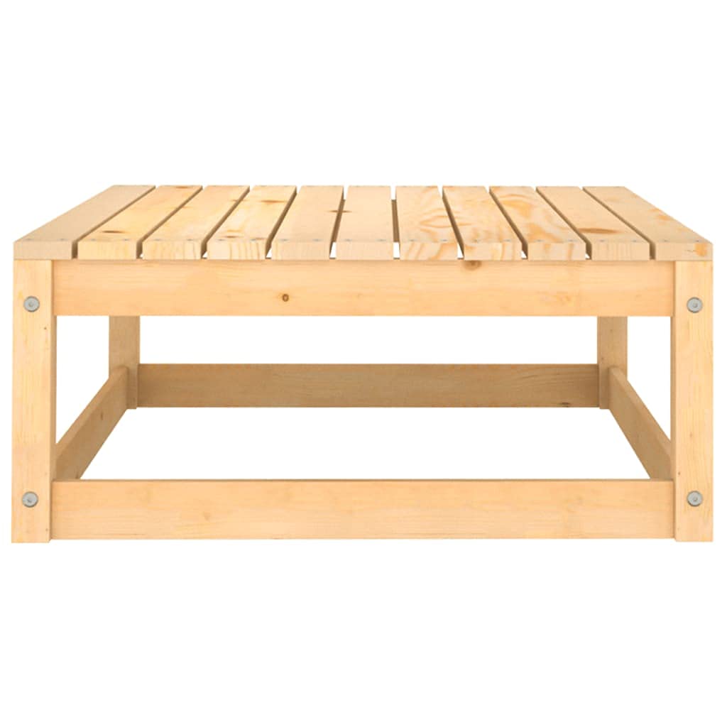SKM 2-Piece Patio Footstools with Cushions - Solid Pinewood Ottoman Set for Outdoor Living, Garden, Deck & Poolside Relaxation (Model 5740)