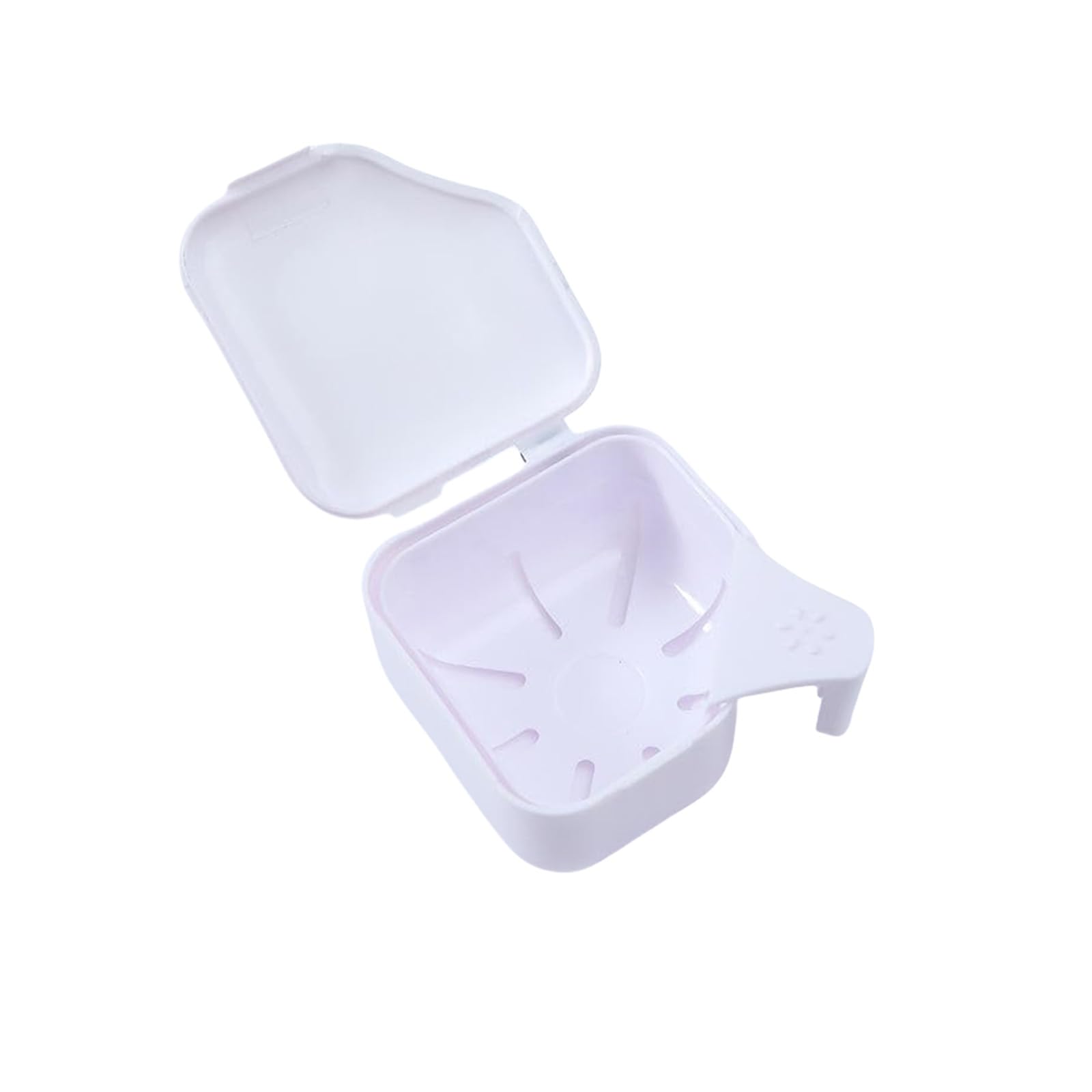 Premium Denture Case with Strainer Basket - Denture Cup & Bath Holder for False Teeth (White) - Ideal for Travel, Home & Overnight Storage
