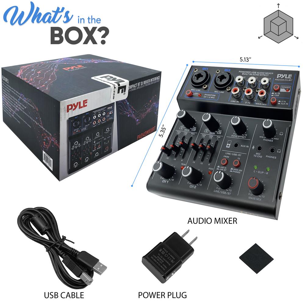 Portable Bluetooth DJ Mixer Controller - Wireless Audio Mixing for DJs & Music Producers | Perfect for Live Performances, Studio Recording & Home DJing