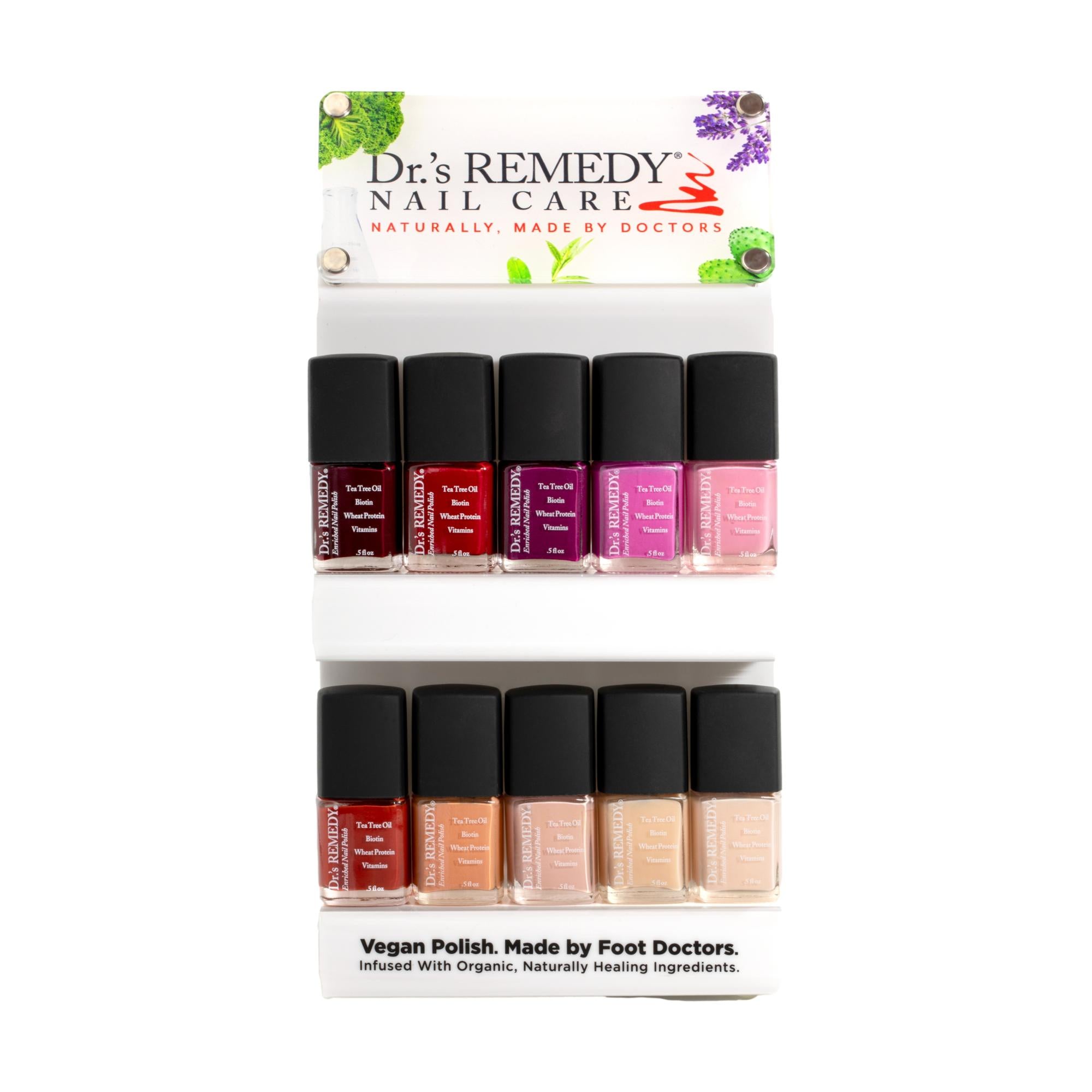 Dr.'s Remedy Spa Countertop Display - Premium Nail Care & Polish Organizer for Salons, Spas & Home Use - Perfect for Manicure & Pedicure Stations