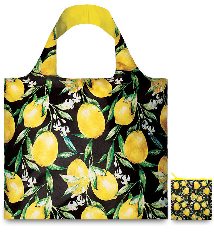 LOQI JUICY Collection Tote Bag - Reusable Shopping Bag with Vibrant Fruit Print - Eco-Friendly Grocery Tote for Women - Perfect for Shopping, Beach, Travel & Daily Use