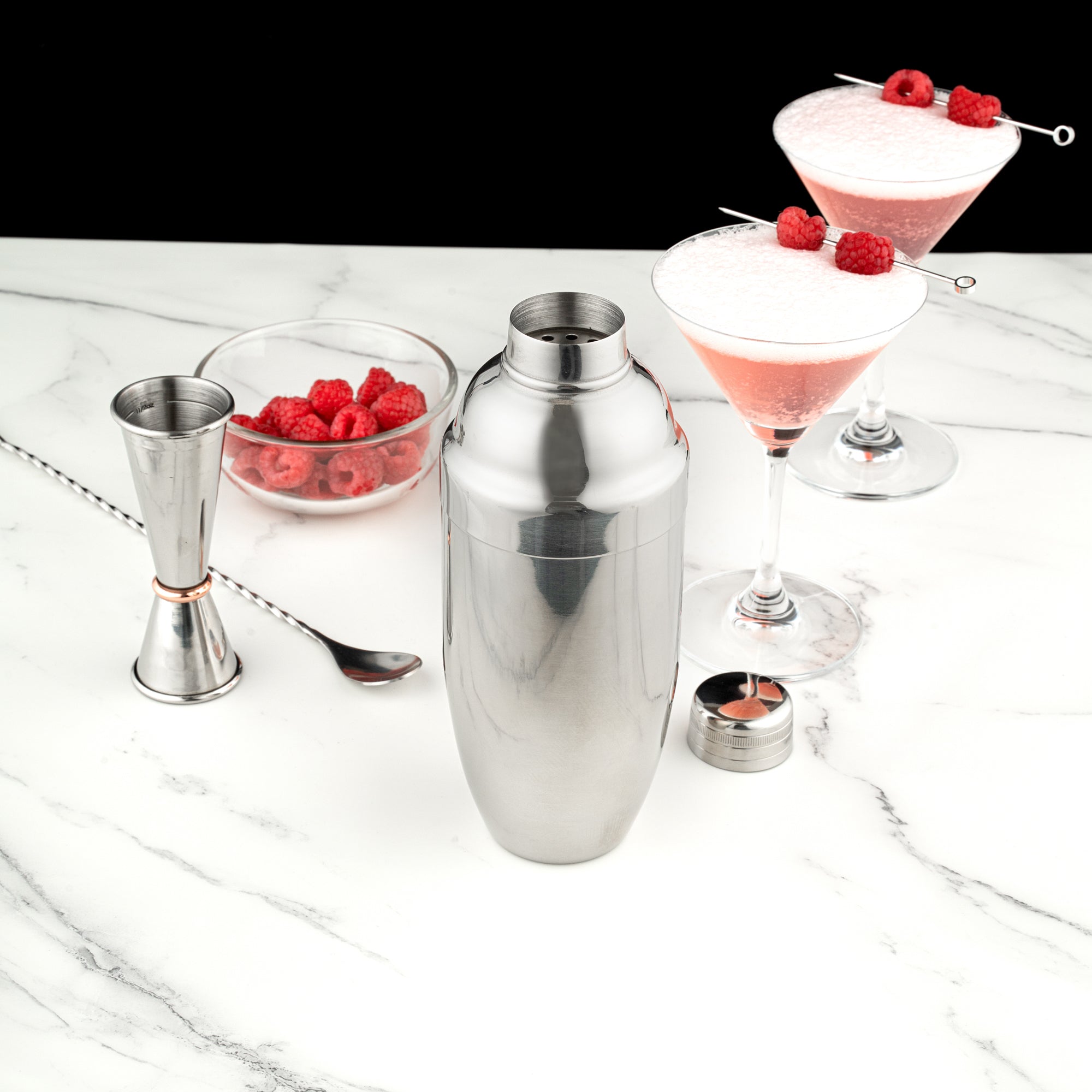 Bar Lux 24 oz Stainless Steel Cobbler Cocktail Shaker with Mirrored Finish - Professional Bartender Mixing Tool for Mojitos, Margaritas & Martinis - Perfect for Home Bars & Parties (1 Count)