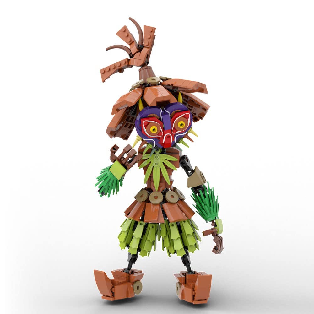 Legend of Zelda: Breath of the Wild Majora's Mask Skull Kid Building Blocks Set - 638-Piece BOTW Model Toy Compatible with Lego for Kids Ages 6+, Perfect for Halloween Decor & Video Game Fans Collection - Great Gift for Zelda Lovers & Creative Play