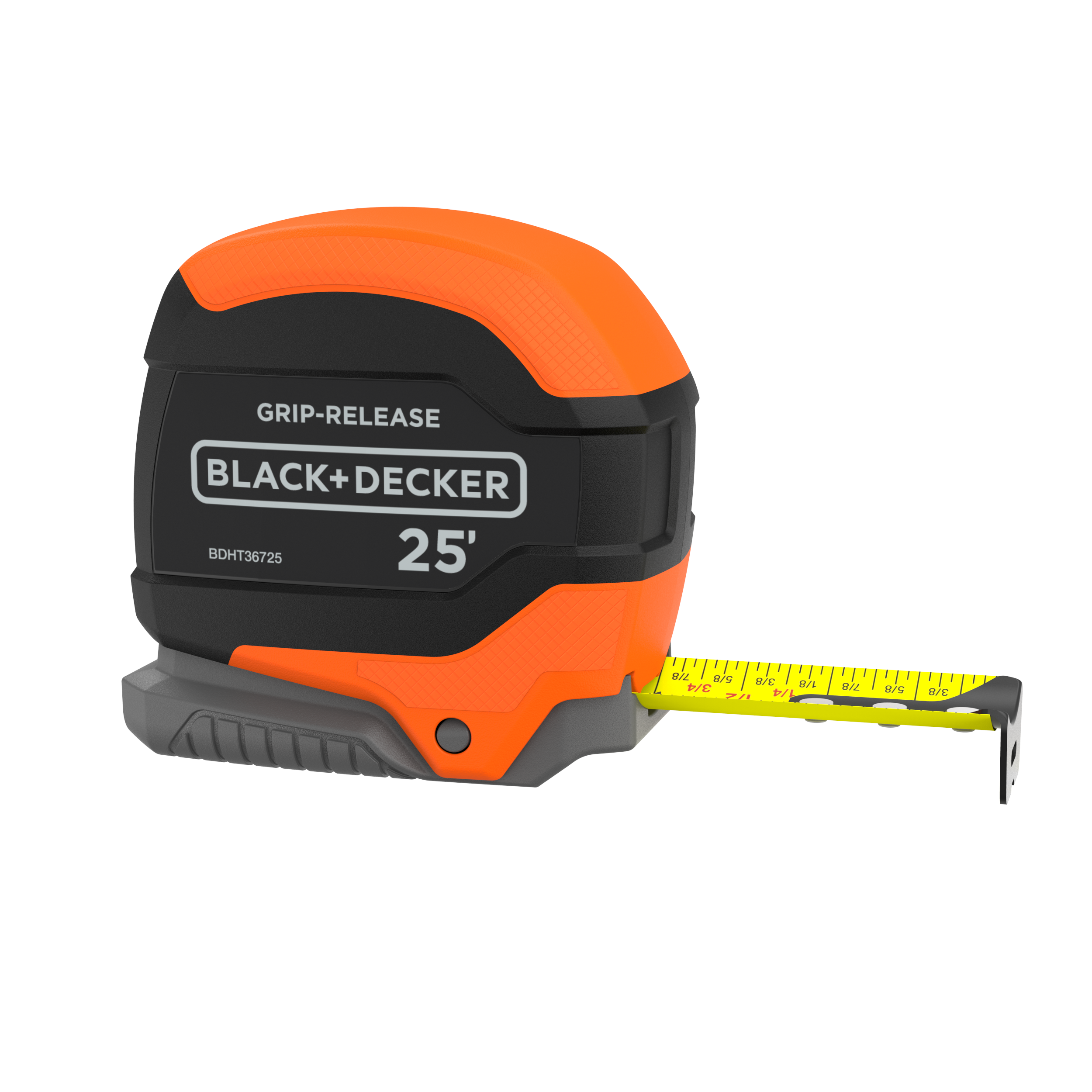 25ft Self-Locking Tape Measure with Grip Release - Durable Auto-Lock Retractable Measuring Tape for Construction, Carpentry, DIY Projects & Home Improvement