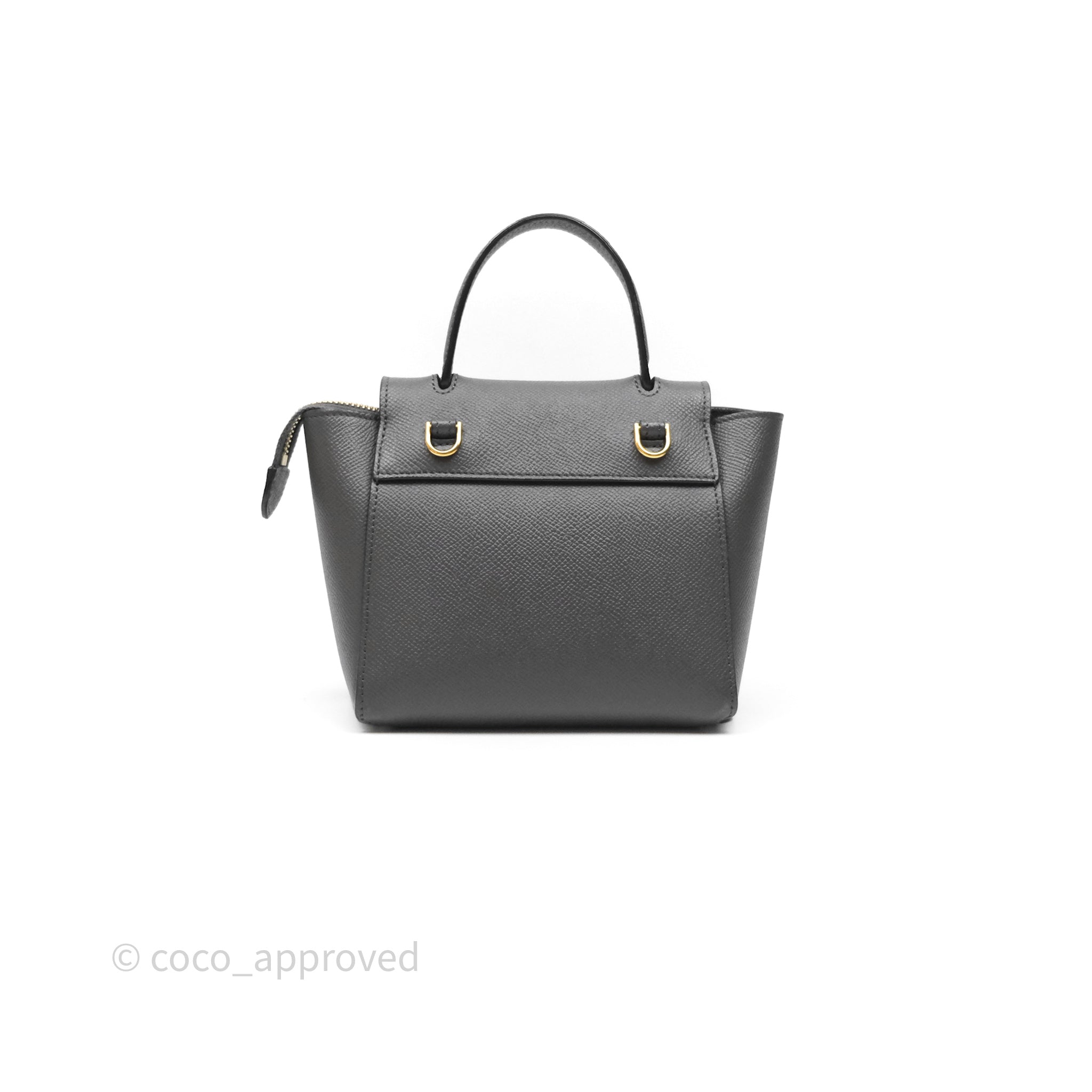Celine Pico Belt Bag in Grey Grained Calfskin with Gold Hardware - Luxury Crossbody Bag for Women, Perfect for Everyday Use & Special Occasions