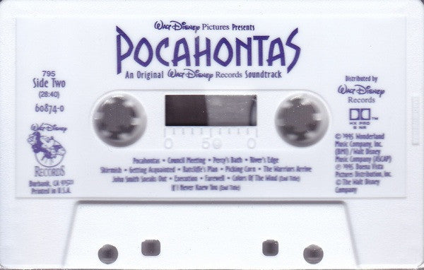 Original Walt Disney Records Soundtrack - Pocahontas by Alan Menken & Stephen Schwartz (Cassette Album, NM/M Condition) - Perfect for Disney Fans, Collectors & 90s Nostalgia