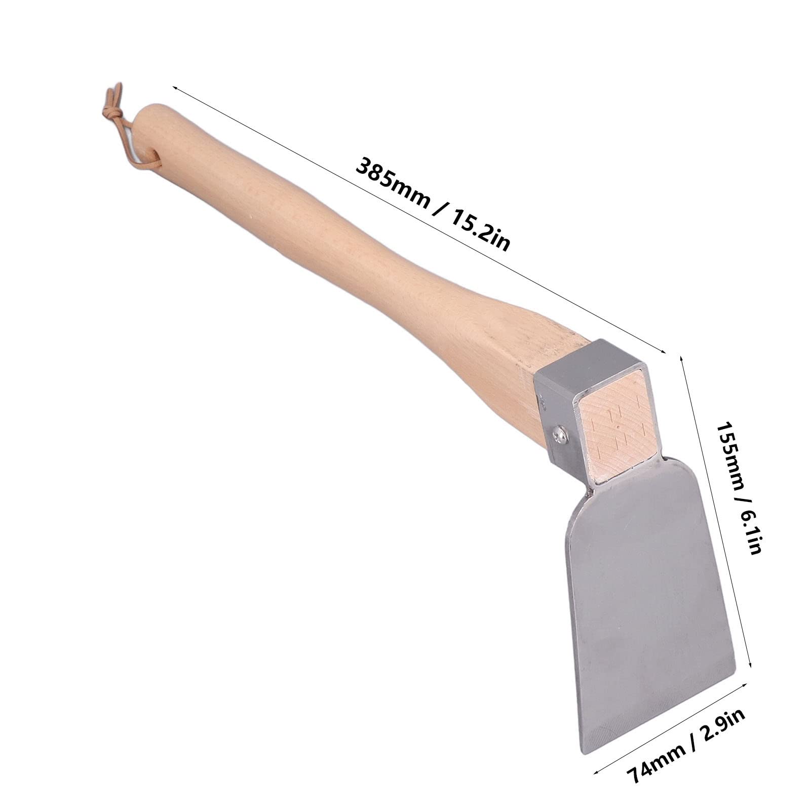 Lightweight Stainless Steel Grubbing Hoe with Beech Wood Handle - Durable Gardening Tool for Weeding, Cultivating & Potted Landscaping | Perfect for Home Gardens, Farms & Outdoor Planting